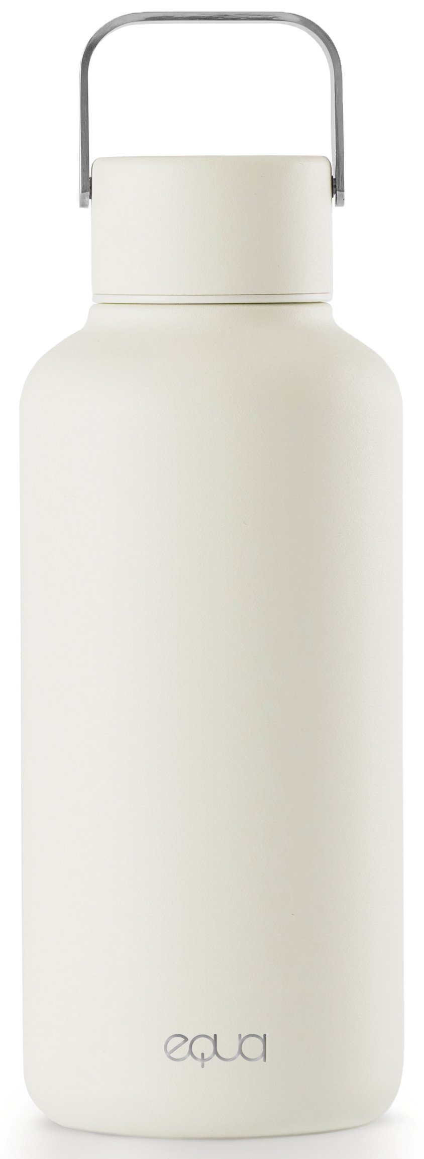 equa Trinkflasche Timeless Off-White, Leichtgewicht aus Edelstahl, Tragegriff