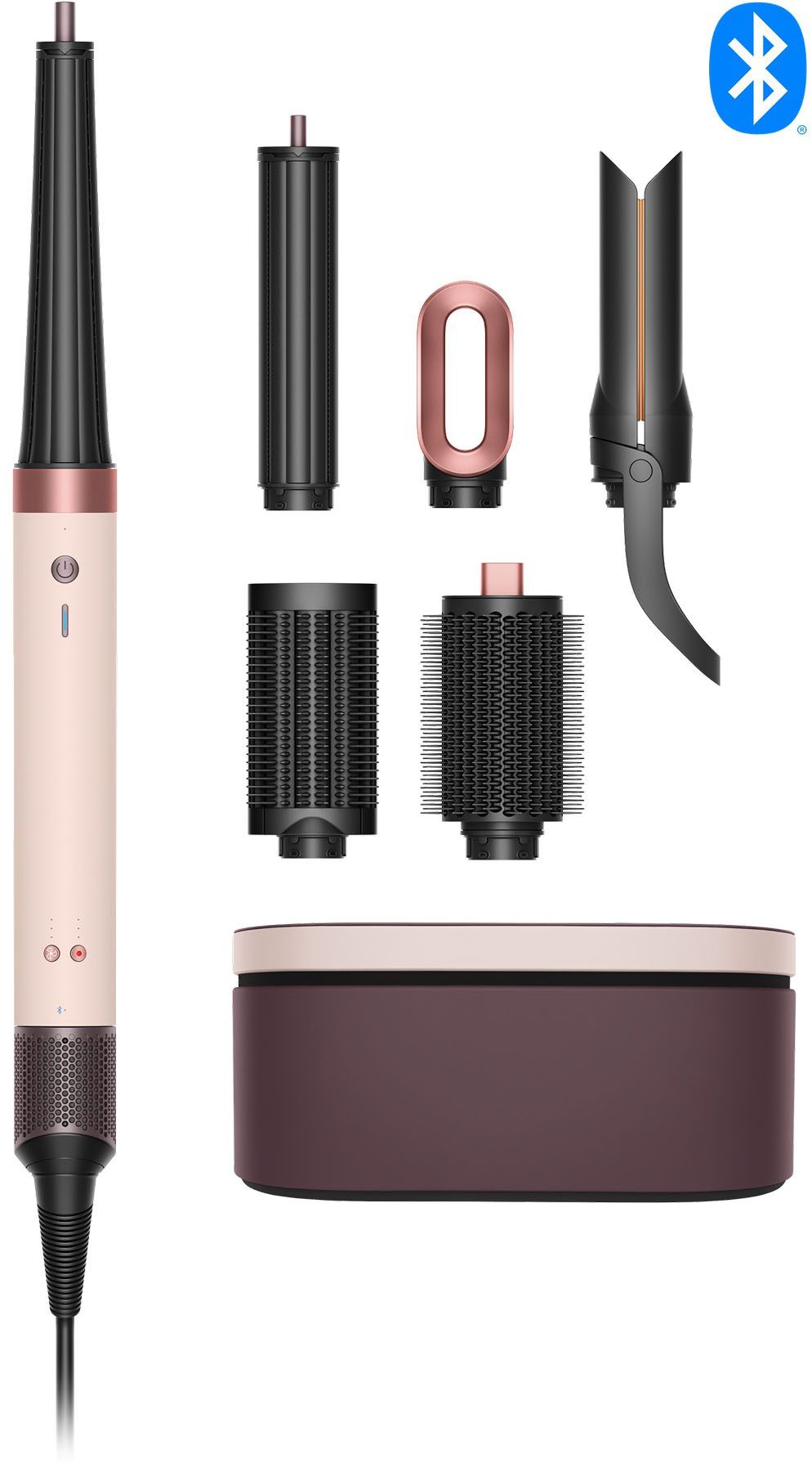 DYSON Multihaarstyler Dyson Airwrap Co-anda2xTM Straight + Wavy Ceramic Pink/Roségold, 6 Aufsätze für Locken, Glätten, Volumen und Trocknen