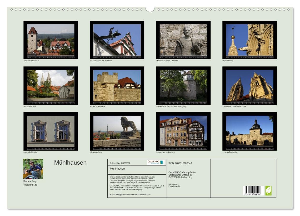 Thumbnail - CALVENDO Wandkalender Mühlhausen (Wandkalender 2026 DIN A2 quer), CALVENDO Monatskalender