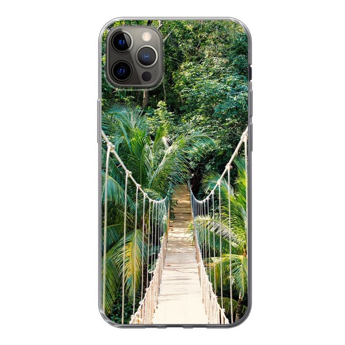MuchoWow Handyhülle Dschungel - Palme - Brücke - Natur - Pflanzen Handyhülle Apple iPhone 13 Pro Max Smartphone-Bumper Print Handy