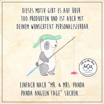 Mr. & Mrs. Panda Mauspad Panda Angeln - Schwarz - Geschenk, Mousepad, Hobbyangler, Sport, Ange (1-St), rutschfest