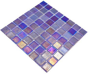 Mosani Mosaikfliesen Recycling Glasmosaik Mosaik dunkelblau glänzend / 10 Mosaikmatten