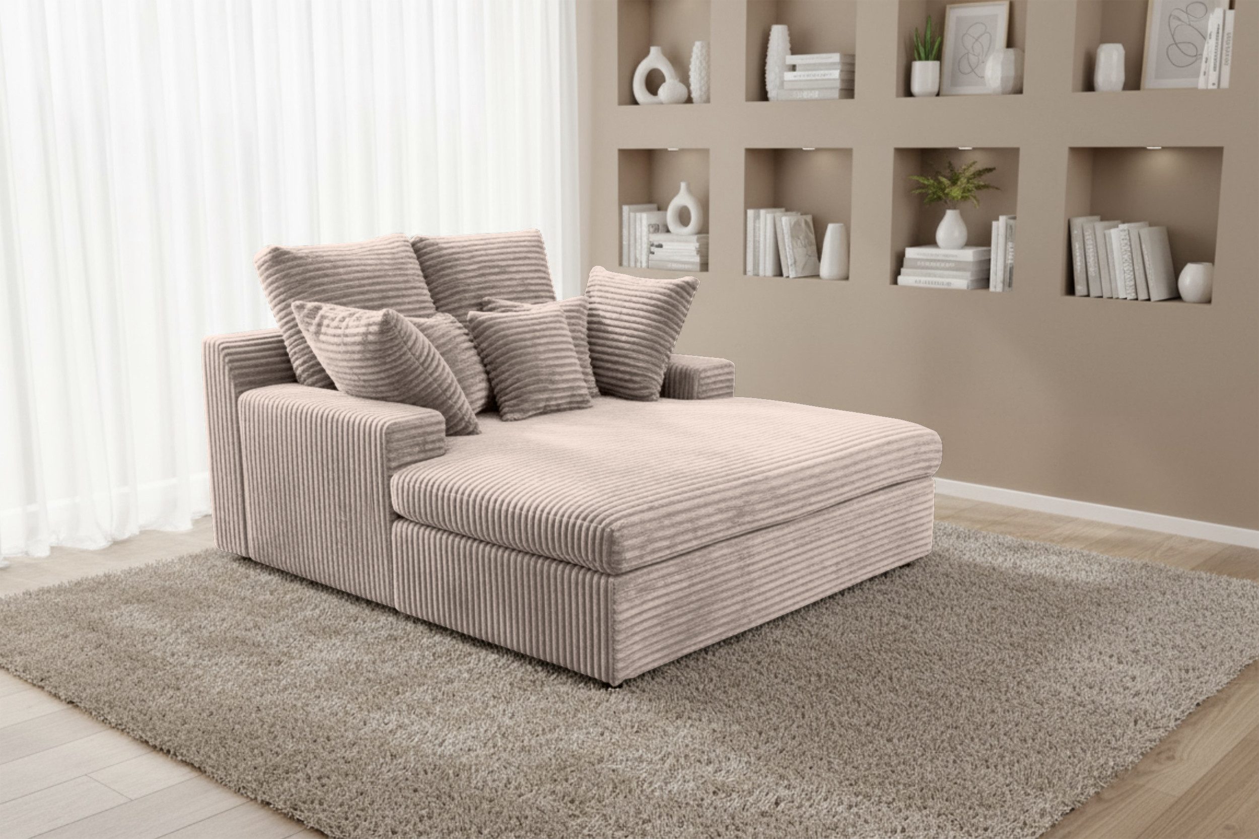 yourhouse24 Sofa XXL Loveseat LAZY ONE Couch, Cord, mit Bettfunktion, Seite universal
