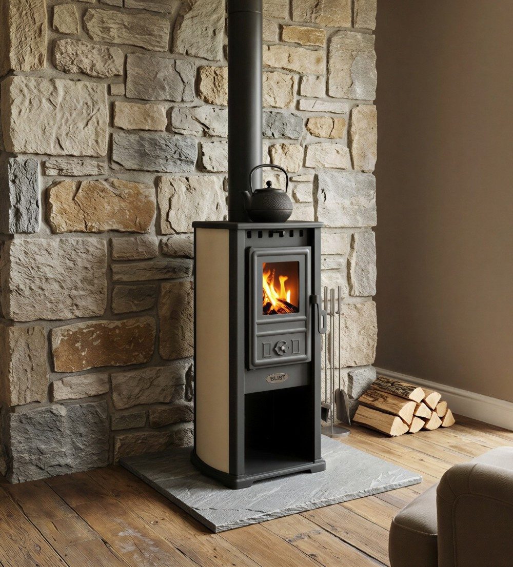 Blist Kaminofen BERNA LUX G 4.0 creme, 5.9 kW