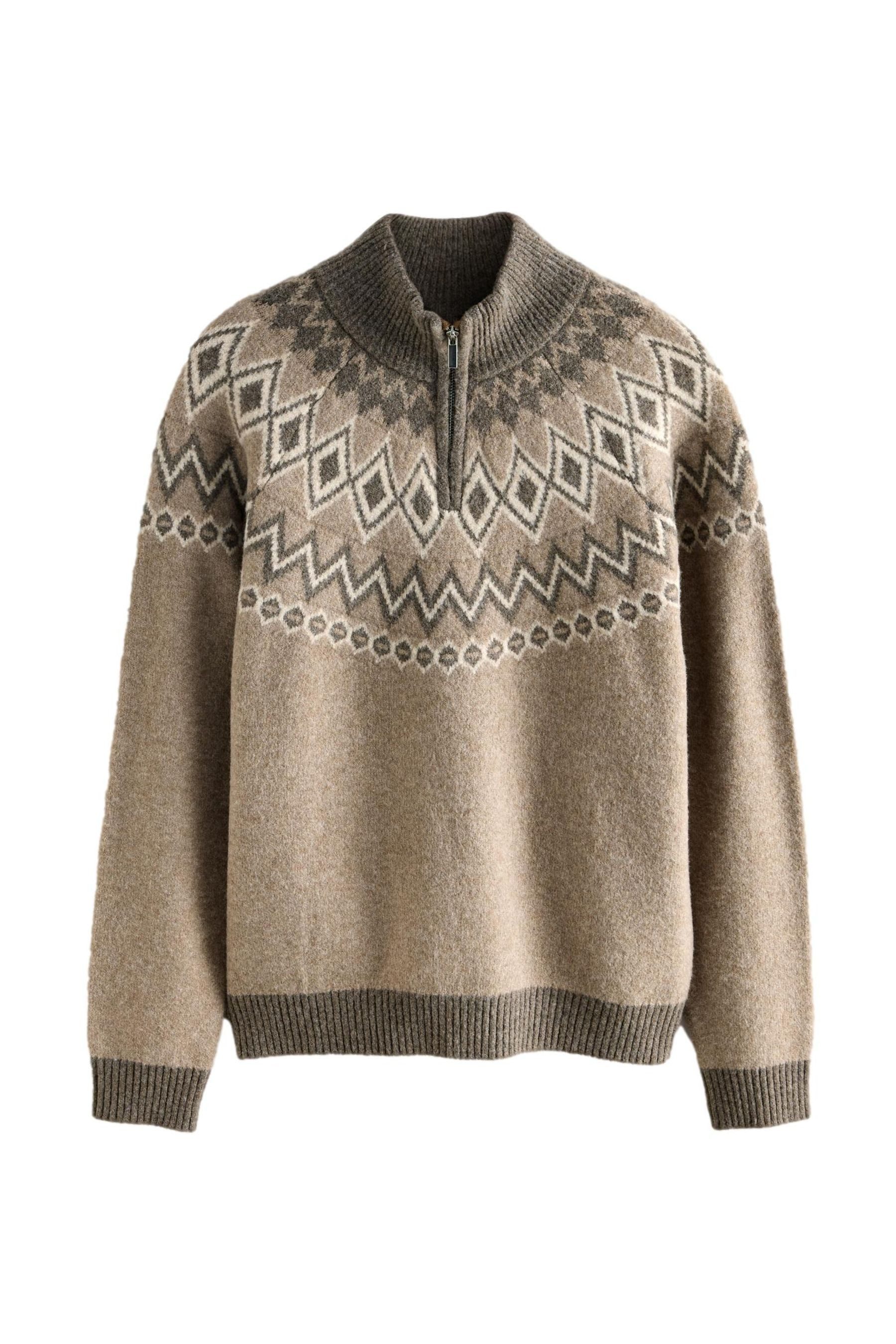 Next Norwegerpullover Regular Fit Troyer mit Viertel-RV + Fairislemuster (1 günstig online kaufen
