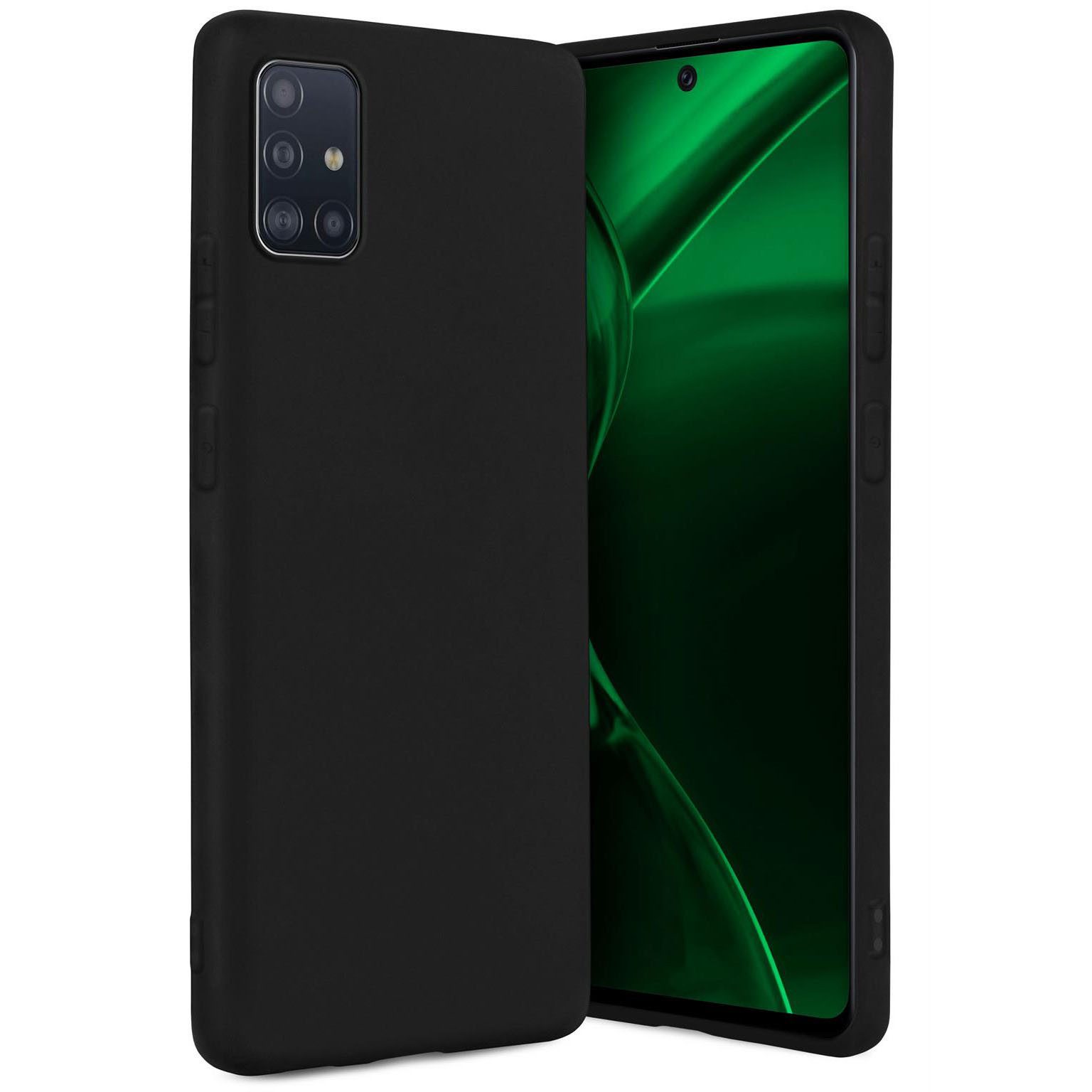 ONEFLOW Handyhülle für Samsung Galaxy A71 Hülle Dünn SlimShield Pro Schwarz 6,7 Zoll, Backcover TPU Case Handyhülle minimalistisch Schutzhülle Erhöhter Rand