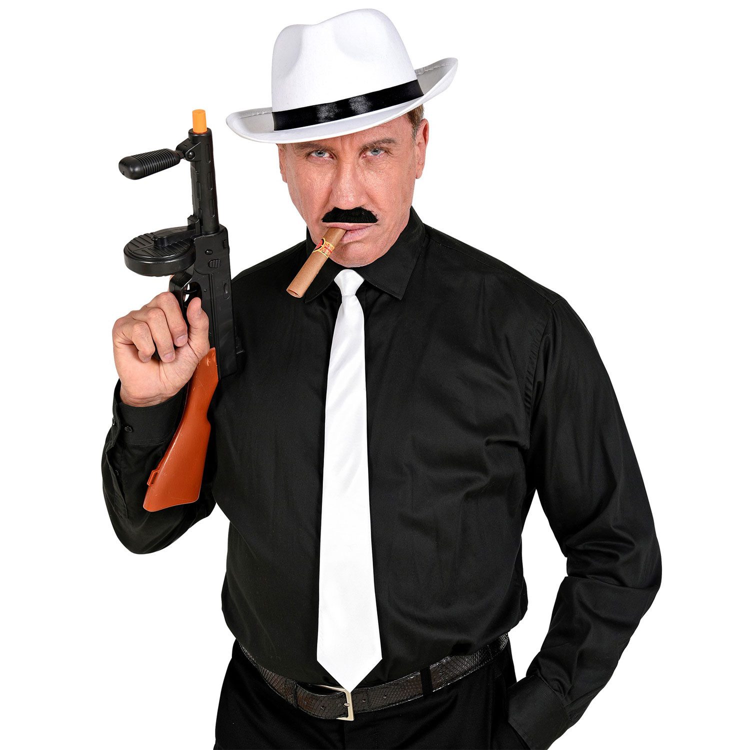 Widmann S.r.l. Kostüm Gangster Set 'Mafia' 4-tlg., Weiß - Hut Bart Ziga günstig online kaufen