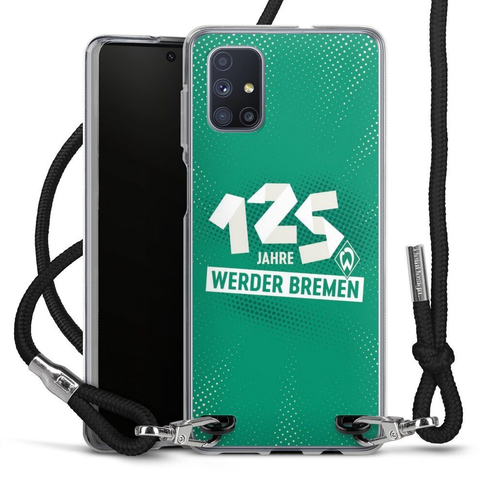 DeinDesign Handyhülle 125 Jahre Werder Bremen Offizielles Lizenzprodukt, Samsung Galaxy M51 Handykette Hülle mit Band Case zum Umhängen