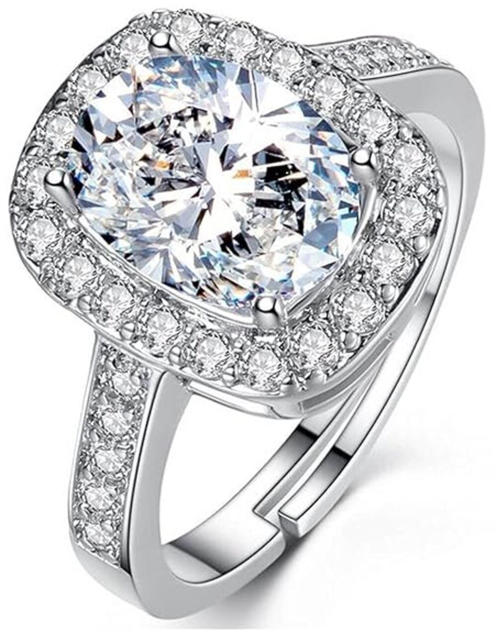 YouBella Fingerring Solitär Kristall-Schmuck Ring Legierung Für Frauen & Mädchen (Hautfreundlich, Nicht-Allergisch), Versilbert, Perfekt für alle Anlässe, Am besten zum Verschenken