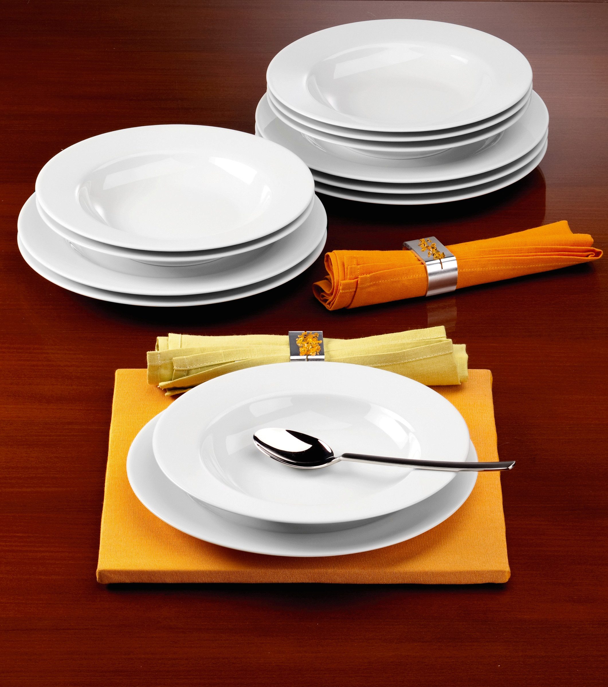 Seltmann Weiden Tafelservice Geschirr-Set Rondo (12-tlg), 6 Personen, Porzellan, Teller Set, Suppenteller, Made in Germany, 12 Teile, für 6 Personen
