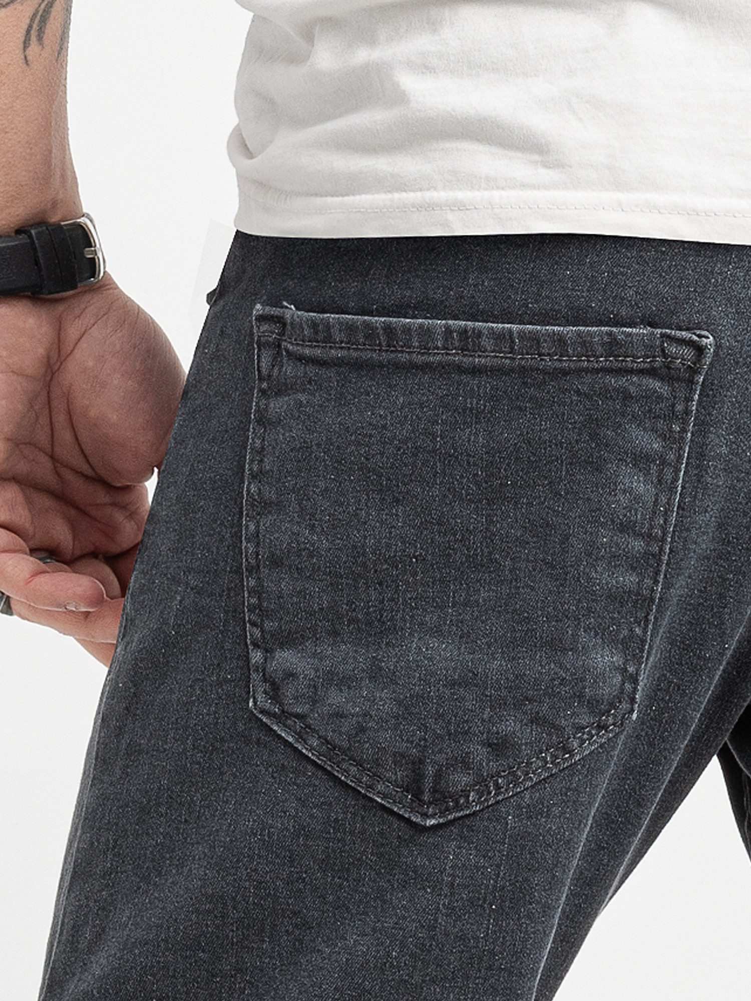 Rock Creek Regular-fit-Jeans Herren Jeans Stonewashed Dunkelgrau RC-2416