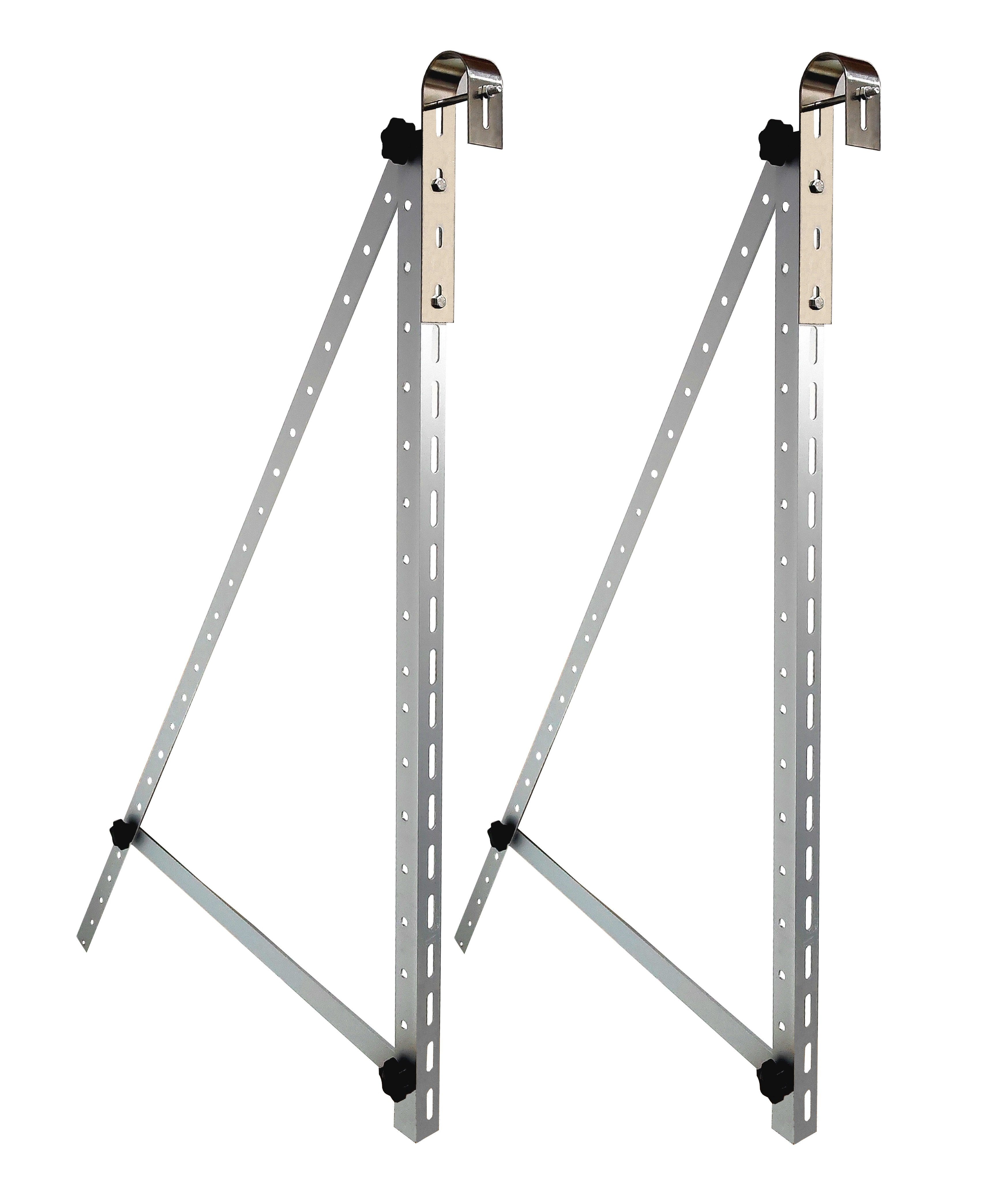 TRANGO Solarmodul-Halterung, (für runde Balkongelände ST-0005R Balkonkraftwerk Aluminium Balkon Montage Set bis 114cm Modulbreite, Flachdach, Wand, Boden, Boot usw. – Universal-Aufstelle für Solarmodul bis 450W mit Neigungswinkel bis 45° verstellbar, Solarpanel Befestigung)