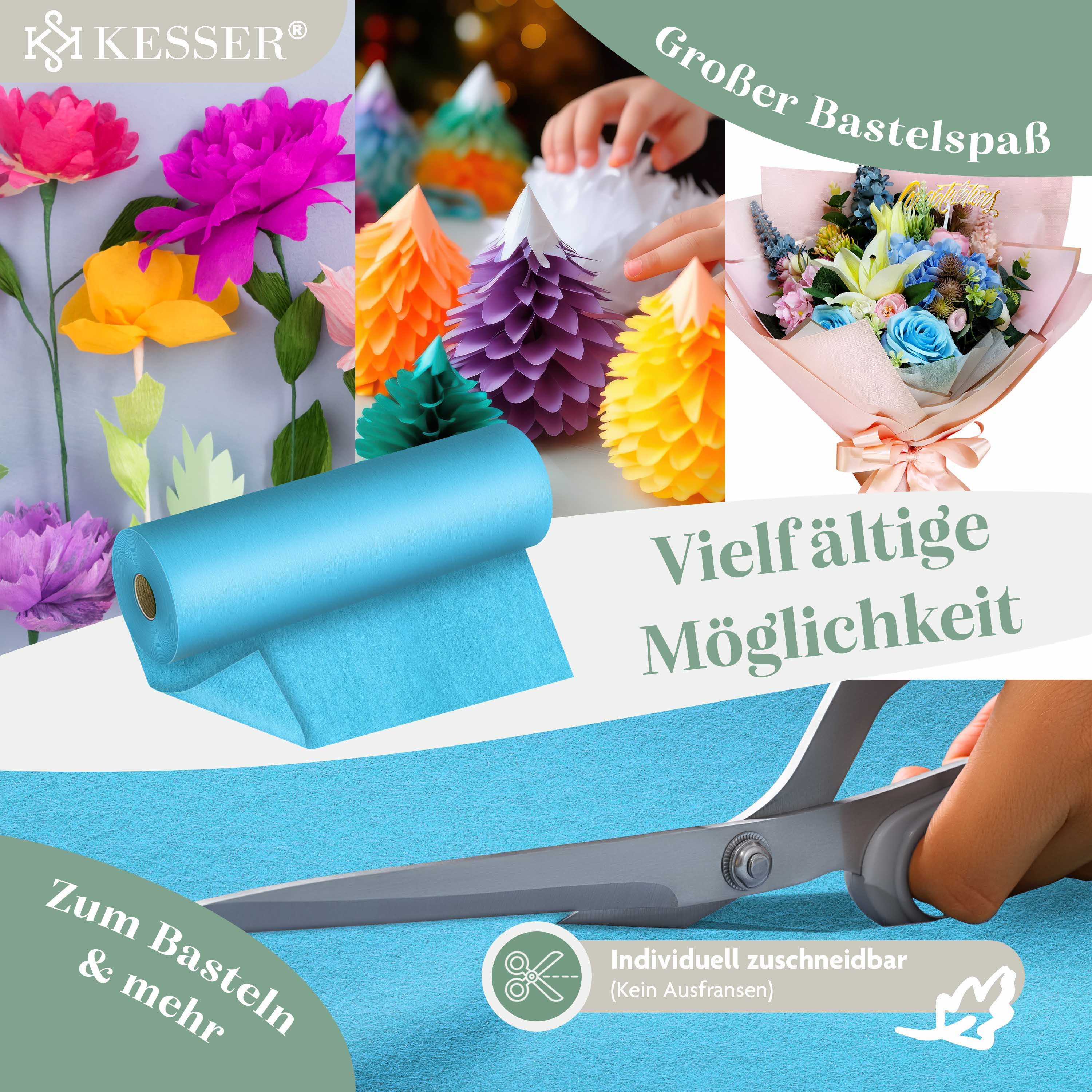 KESSER Tischläufer 25 m × 30 cm, wasserabweisend & abwaschbar, 30 g/m², anpassbare Vlies-Tischdekoration – für Feste aller Art geeignet