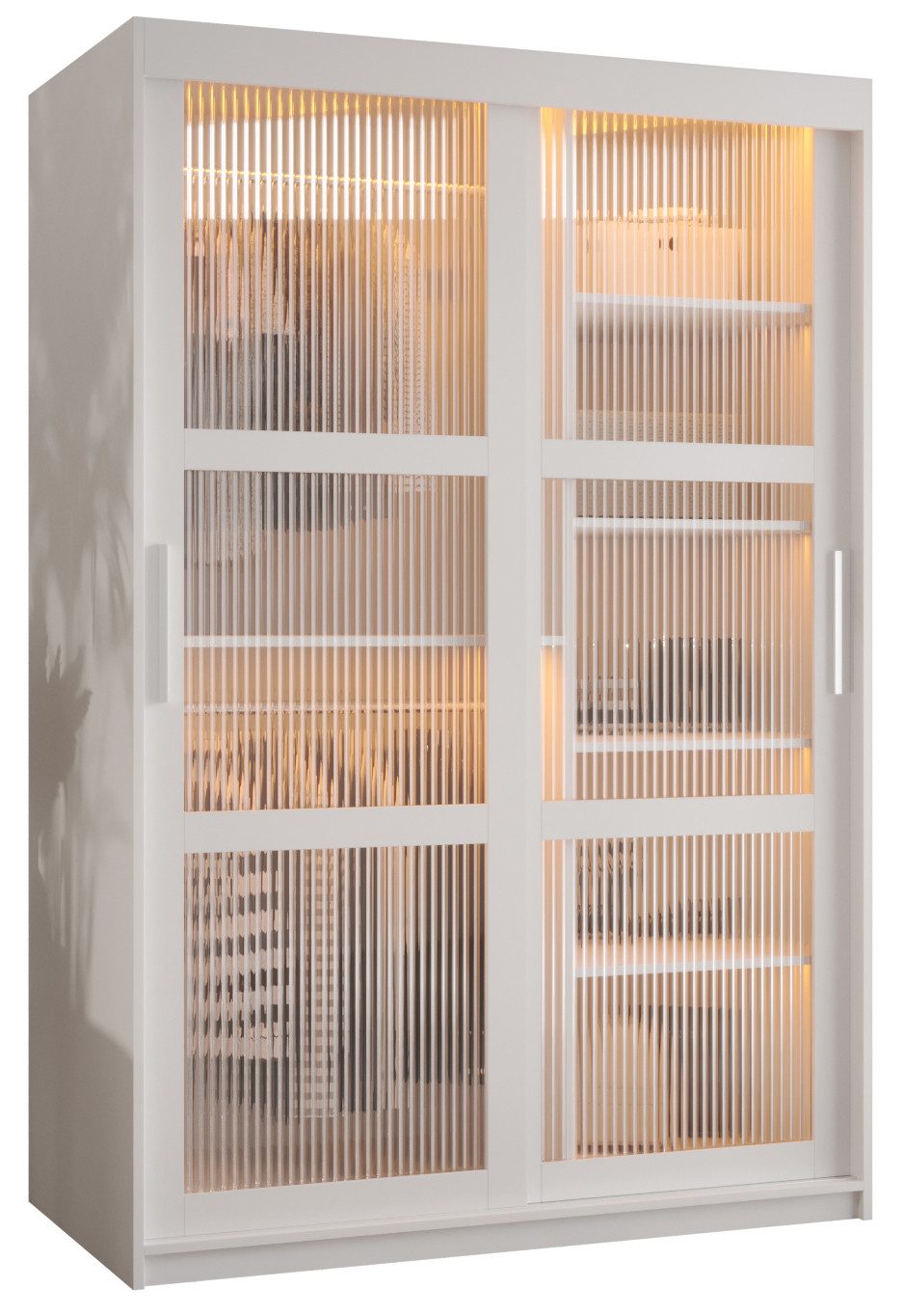 ABIKS MÖBEL Schwebetürenschrank FLUTES Schlafzimmerschrank - mit Schiebetüren, Kleiderstange, Regalen