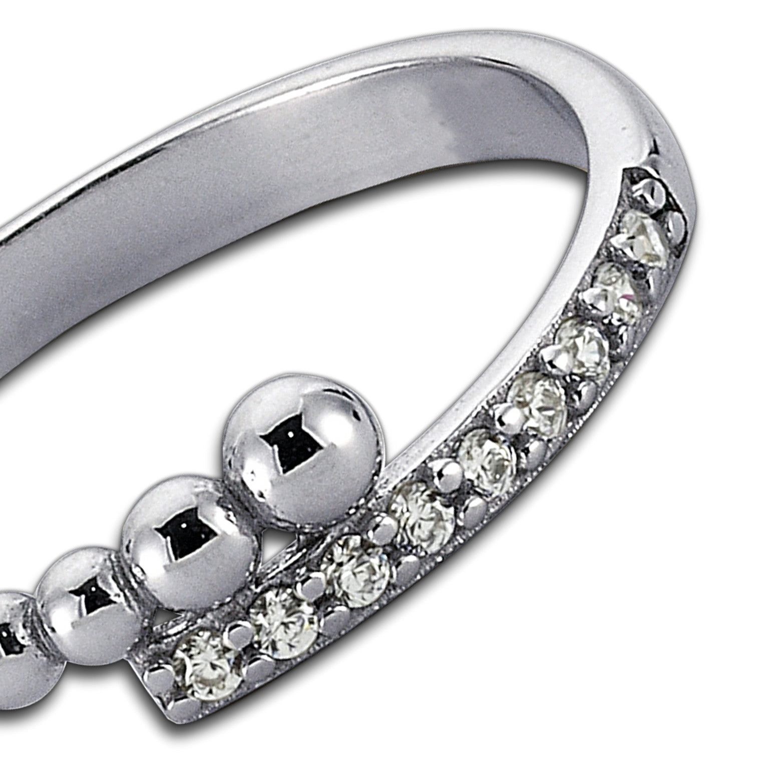 Balia Silberring Balia Ring für Damen mit weißen Zirkonia (Fingerring), Damen Ring Kugeln, 56 (17,8), 925 Sterling Silber