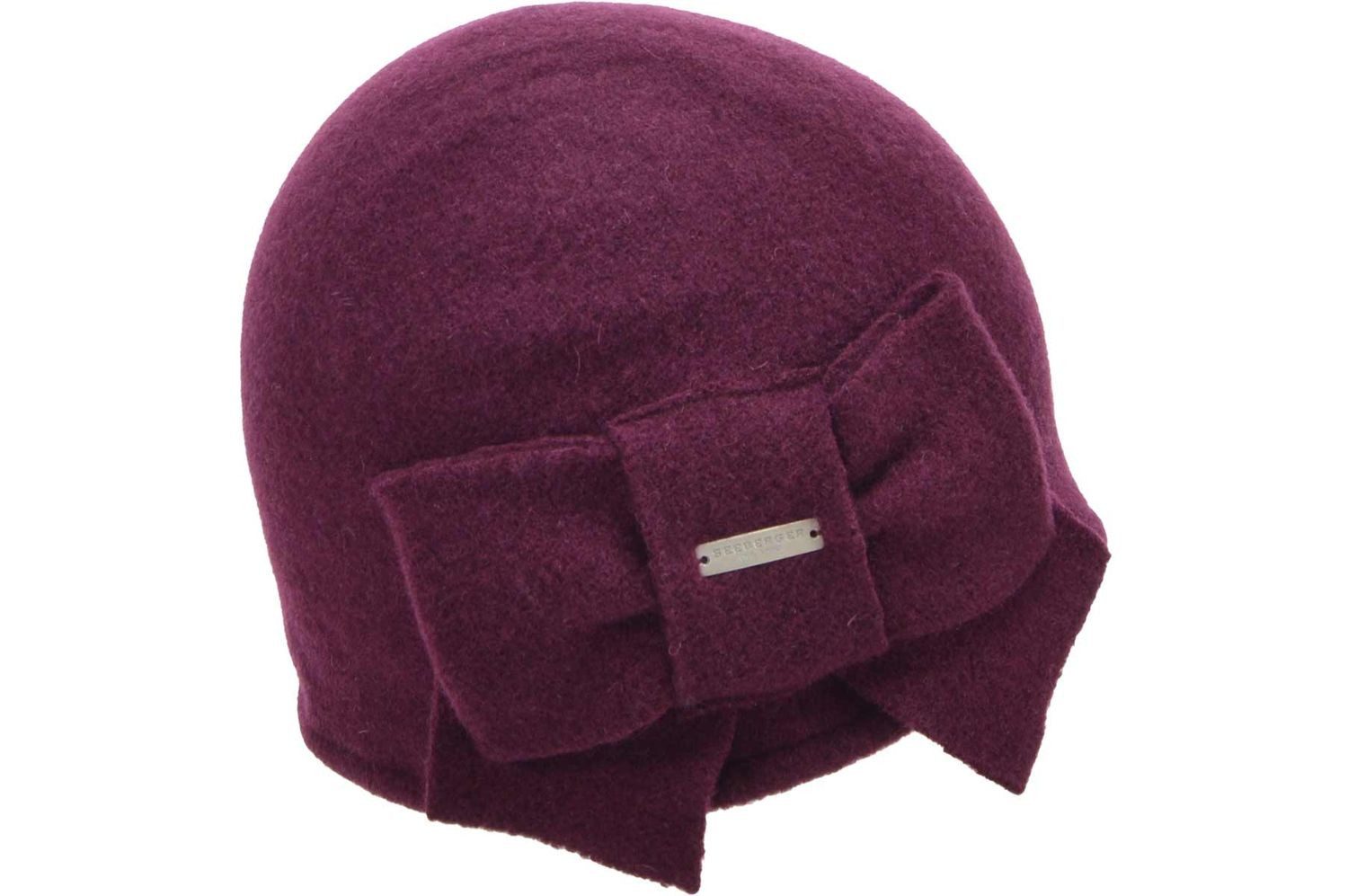 Seeberger Strickmütze Walkmütze aus Wolle mit schicker Schleifen Garnitur günstig online kaufen