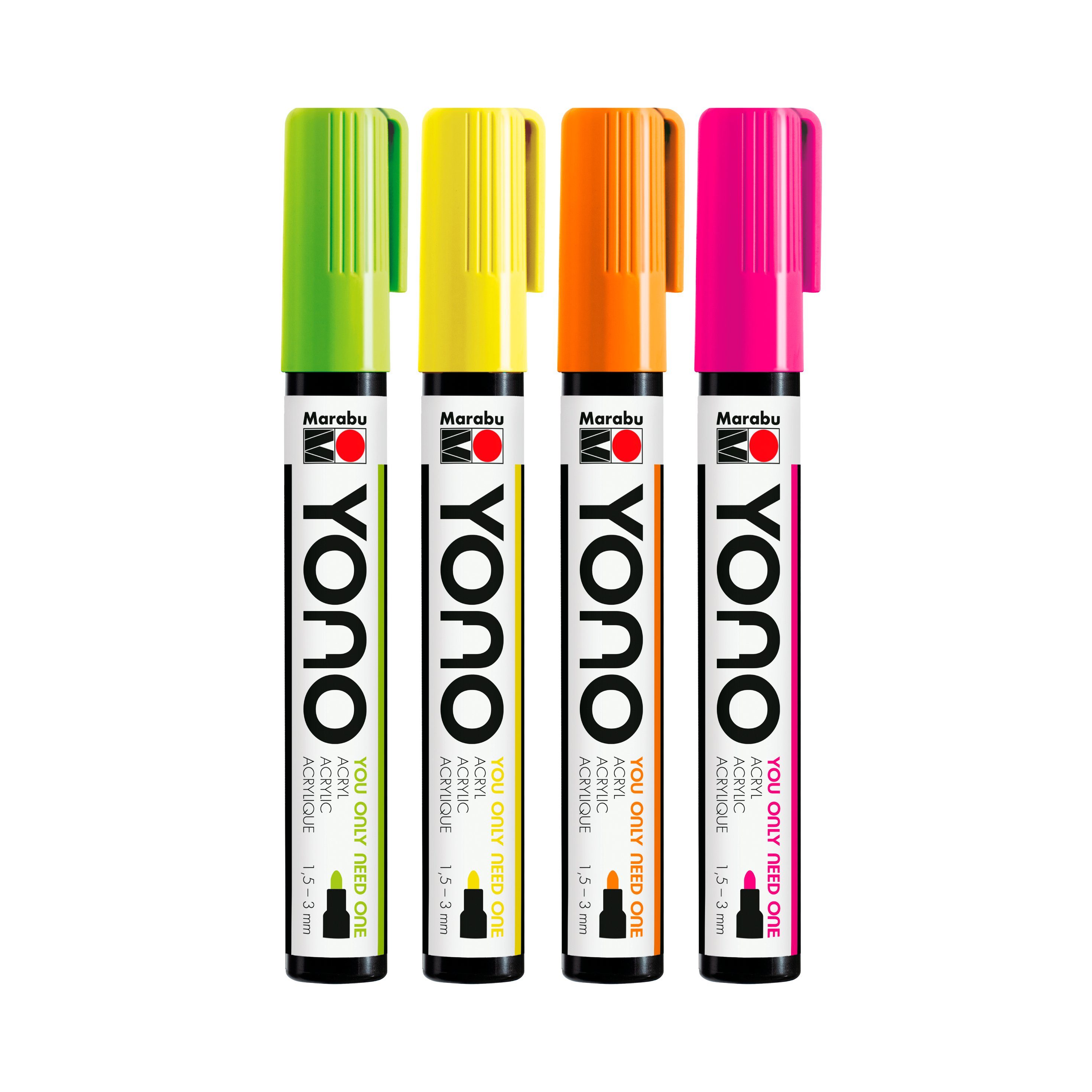 Marabu Marker YONO Neon, 4 Teile