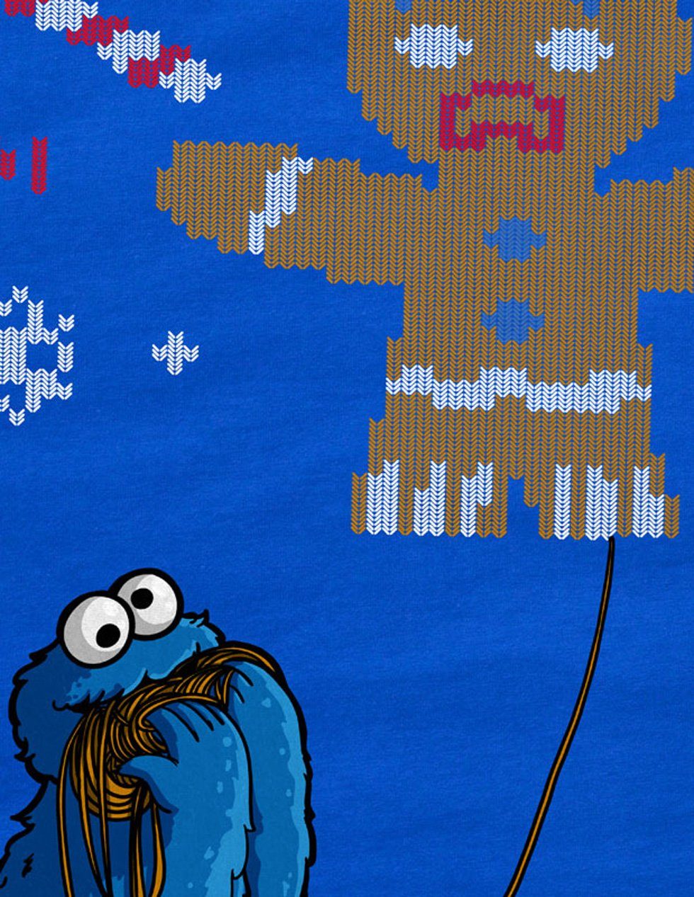 cookie monster Krümelmonster kekse Ugly pulli Sweater Print-Shirt fun x-mas Herren bert blau T-Shirt ernie style3