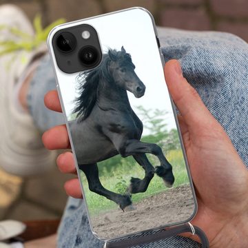 MuchoWow Handyhülle Pferd - Schwarz - Natur, Handyhülle Telefonhülle Apple iPhone 14 Plus
