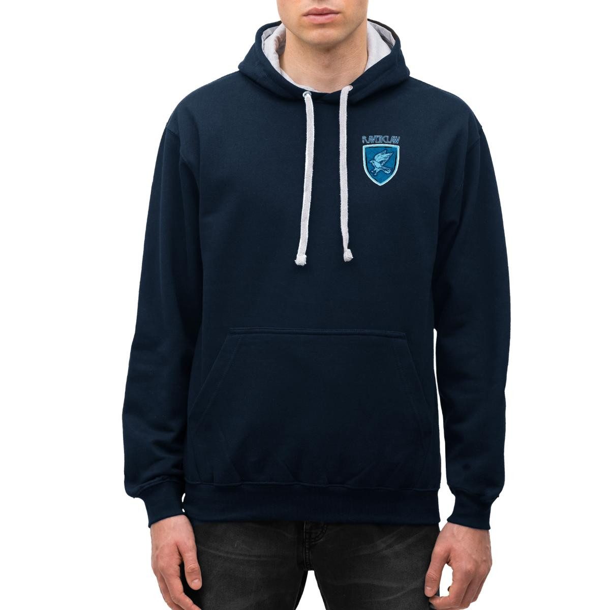 Hoodie Harry Potter Ravenclaw kleines Logo Unisex Kontrast Hoodie