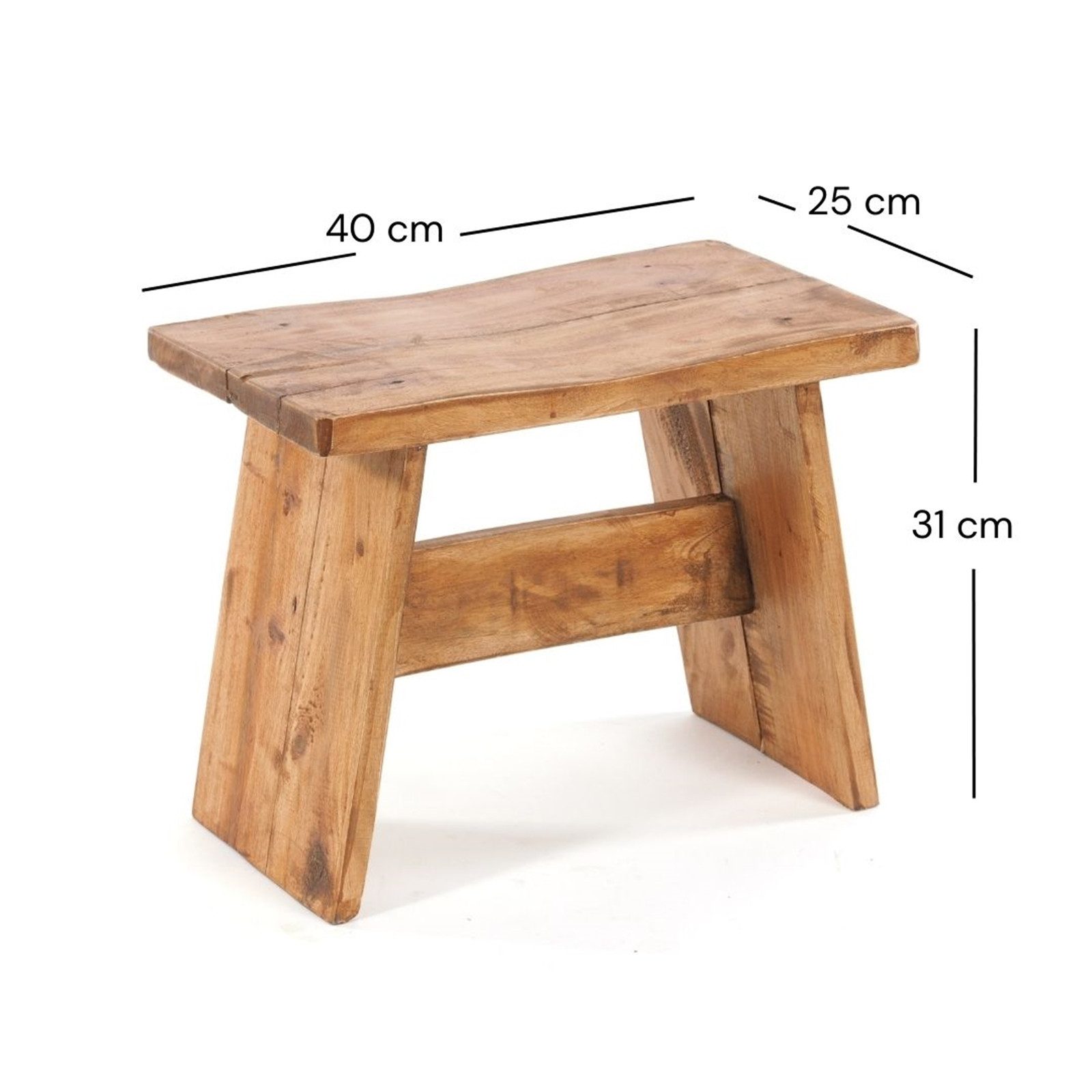 DESIGN DELIGHTS Hocker SITZBÄNKCHEN "SCHEMEL 40", Altholz massiv, 31x40x25c günstig online kaufen