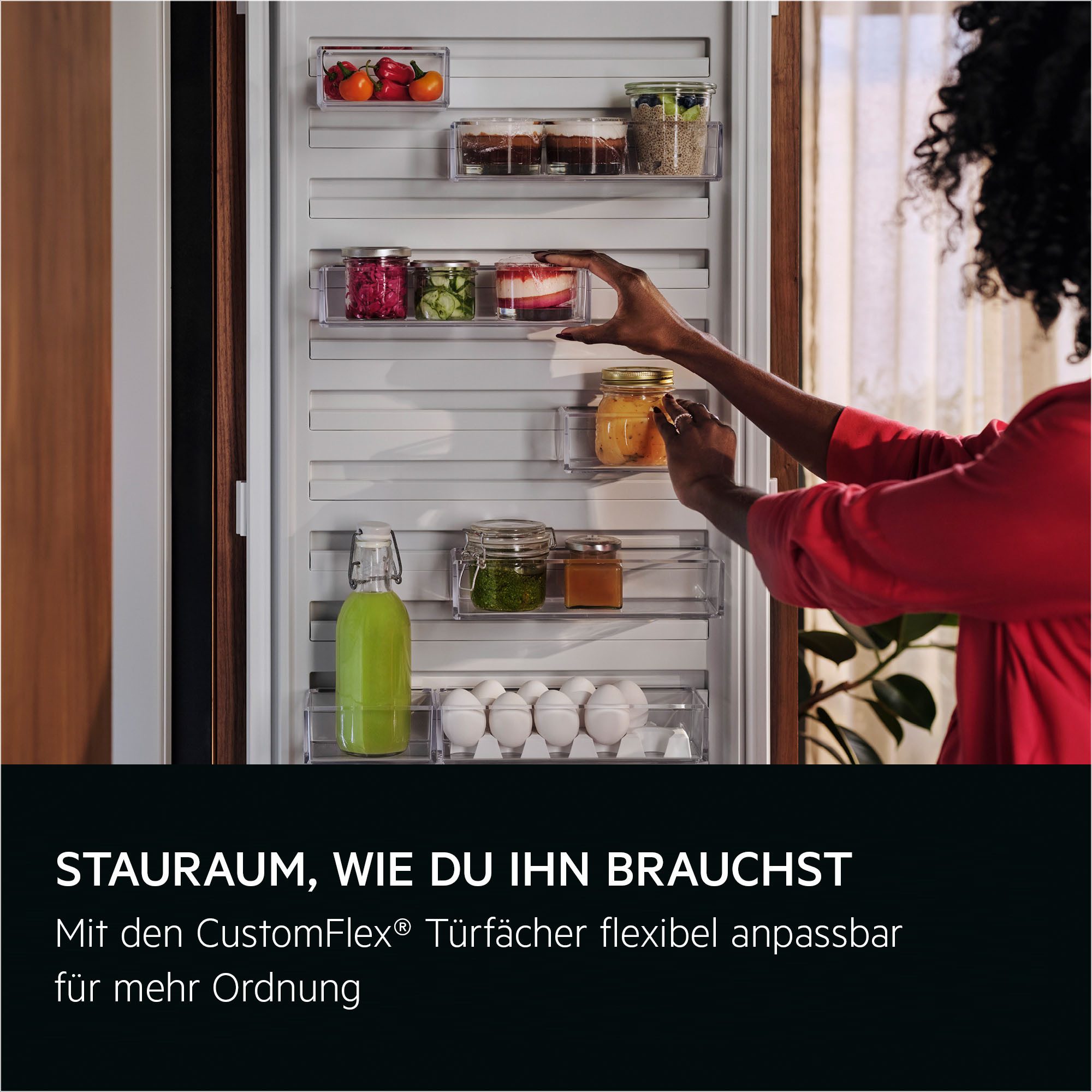 AEG Einbaukühlschrank 6000 TK6FS181CC 923584303, 176,9 cm hoch, 55,7 cm breit, CustomFlex® – Flexible Fächer in der Kühlschranktür für mehr Stauraum
