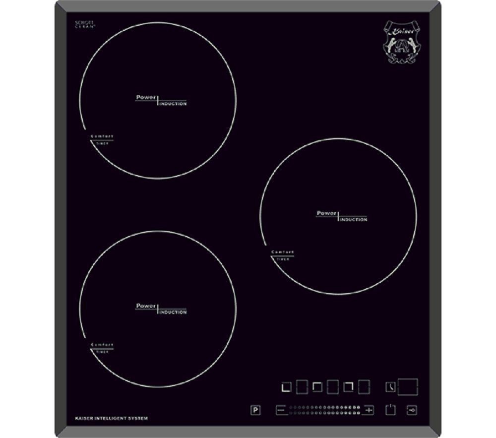 Kaiser Küchengeräte Induktions-Kochfeld, 45 cm, ohne Rahmen, Facetten,Funktionsdisplay, Power Booster