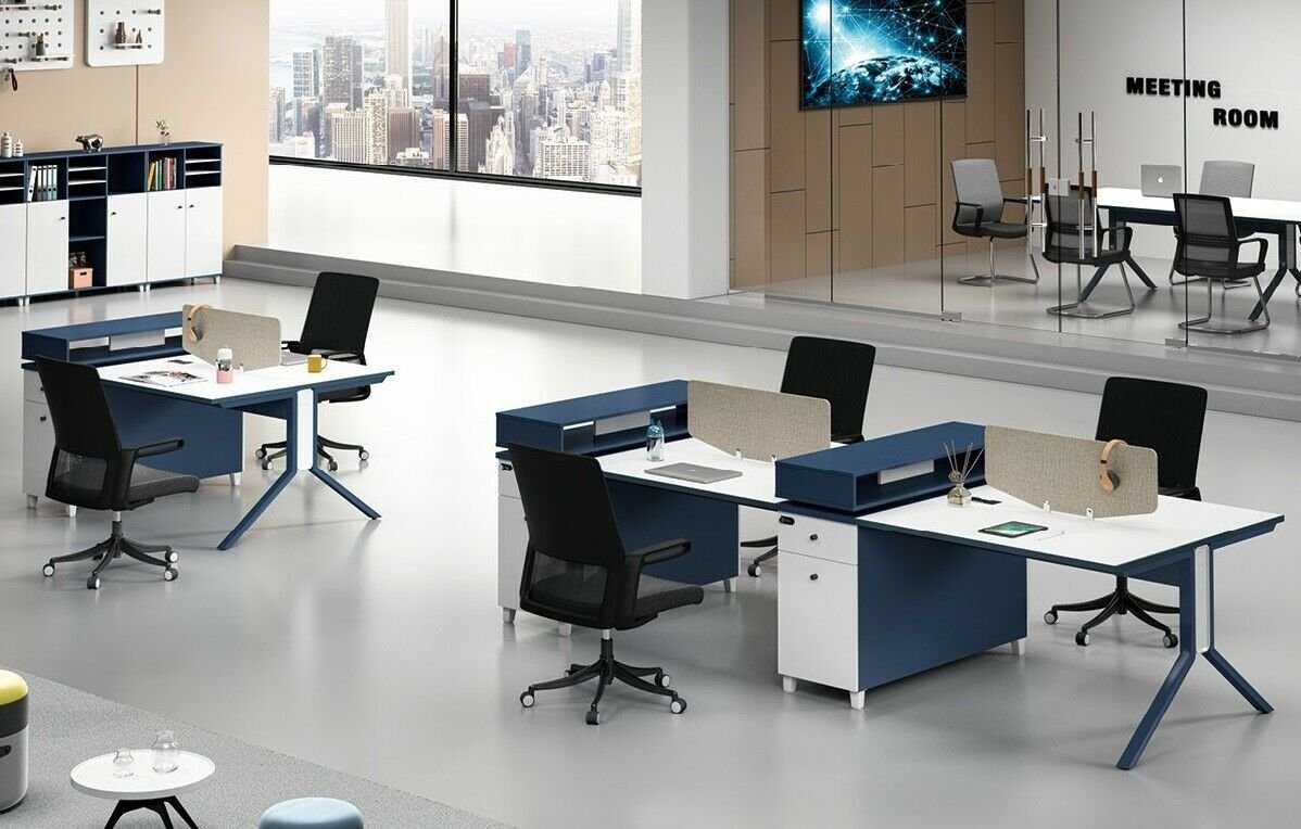 4 Holz Büro Einrichtung Callcenter JVmoebel Tisch Möbel Arbeitsplätze Schreibtisch, Tische