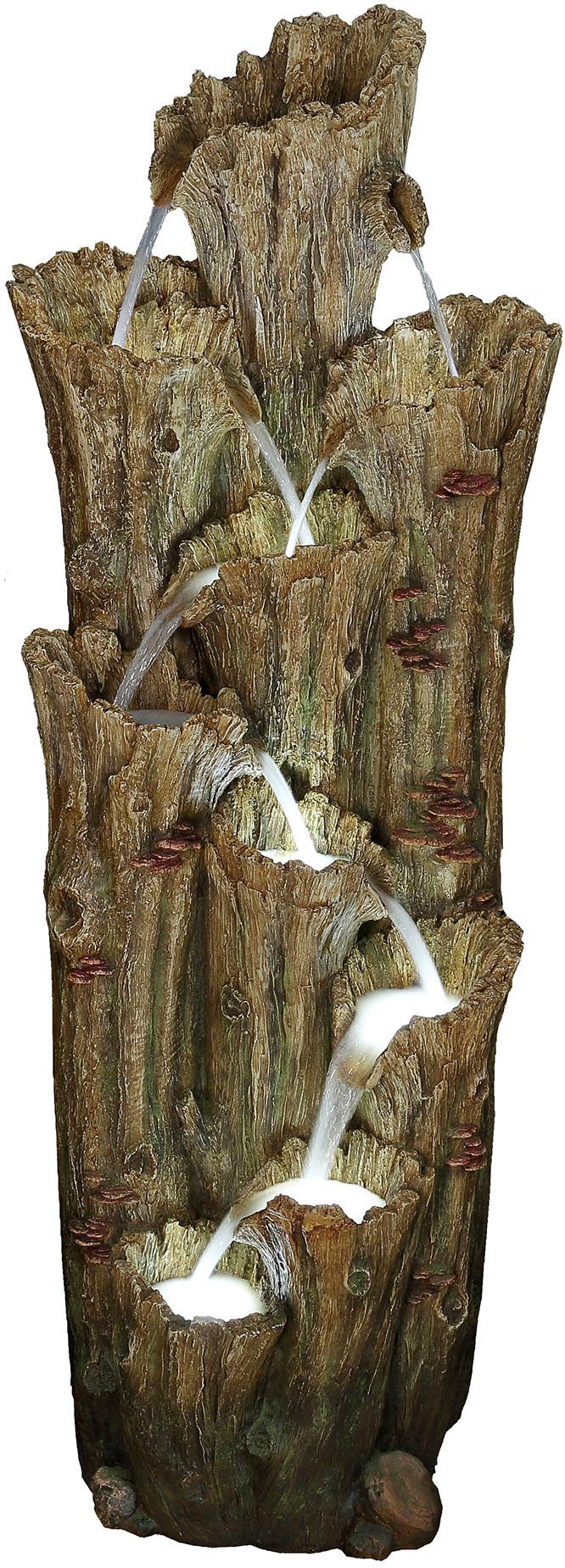 AcquaArte Gartenbrunnen Wasserfall TIROS, Komplettset mit LED-Beleuchtung, Pumpe und Anschlussmaterial