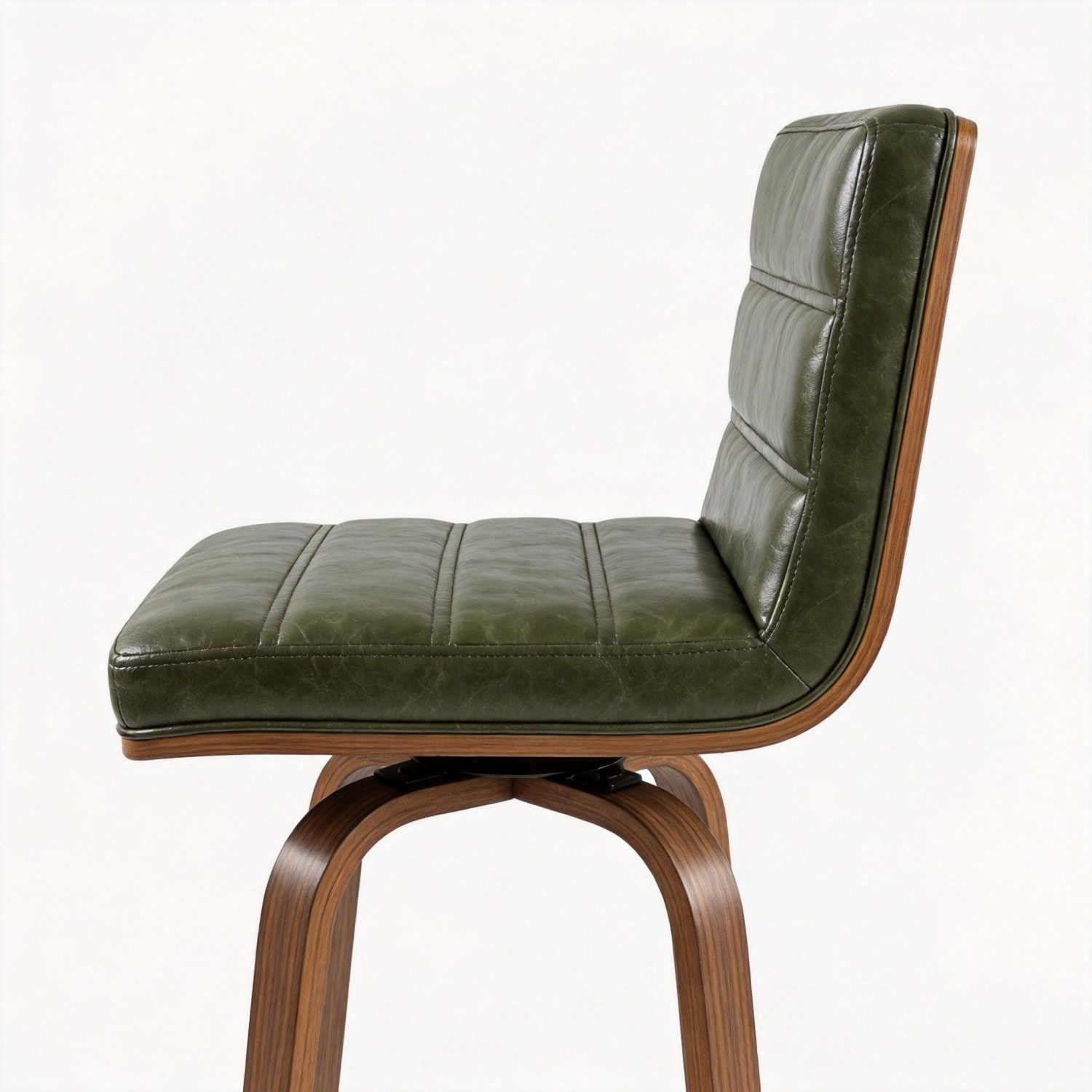 ANYSUN Barhocker 2er Set Barstühle mit Rückenlehne,360° Drehbare Hocker mit Fußstütze (Lederpolsterung & geschwungenen Holzbeinen 360° Drehstuhl, 2er Set), Barh – Bild 5 von 5
