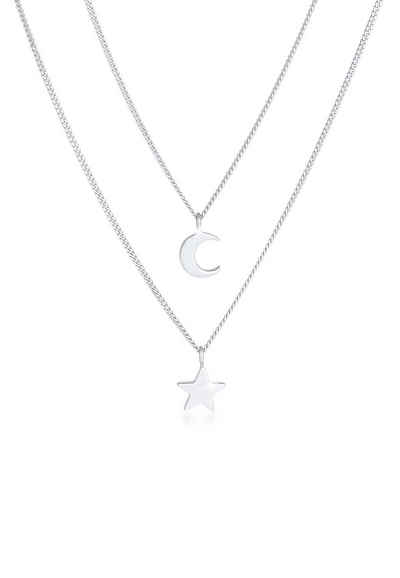 Elli Gliederkette »Layer Stern Mond Astro 925 Silber«