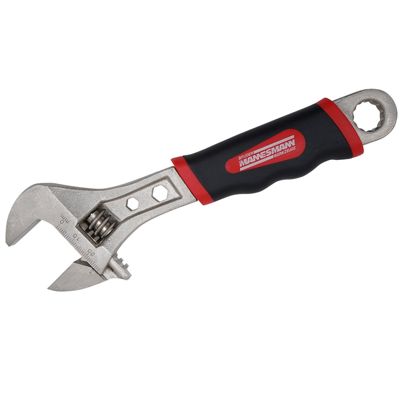 Brüder Mannesmann Werkzeuge Gabelschlüssel Rollgabelschlüssel (20cm): Robuster Allrounder, verstellbar, Mit polierten Köpfen – Bild 2 von 4