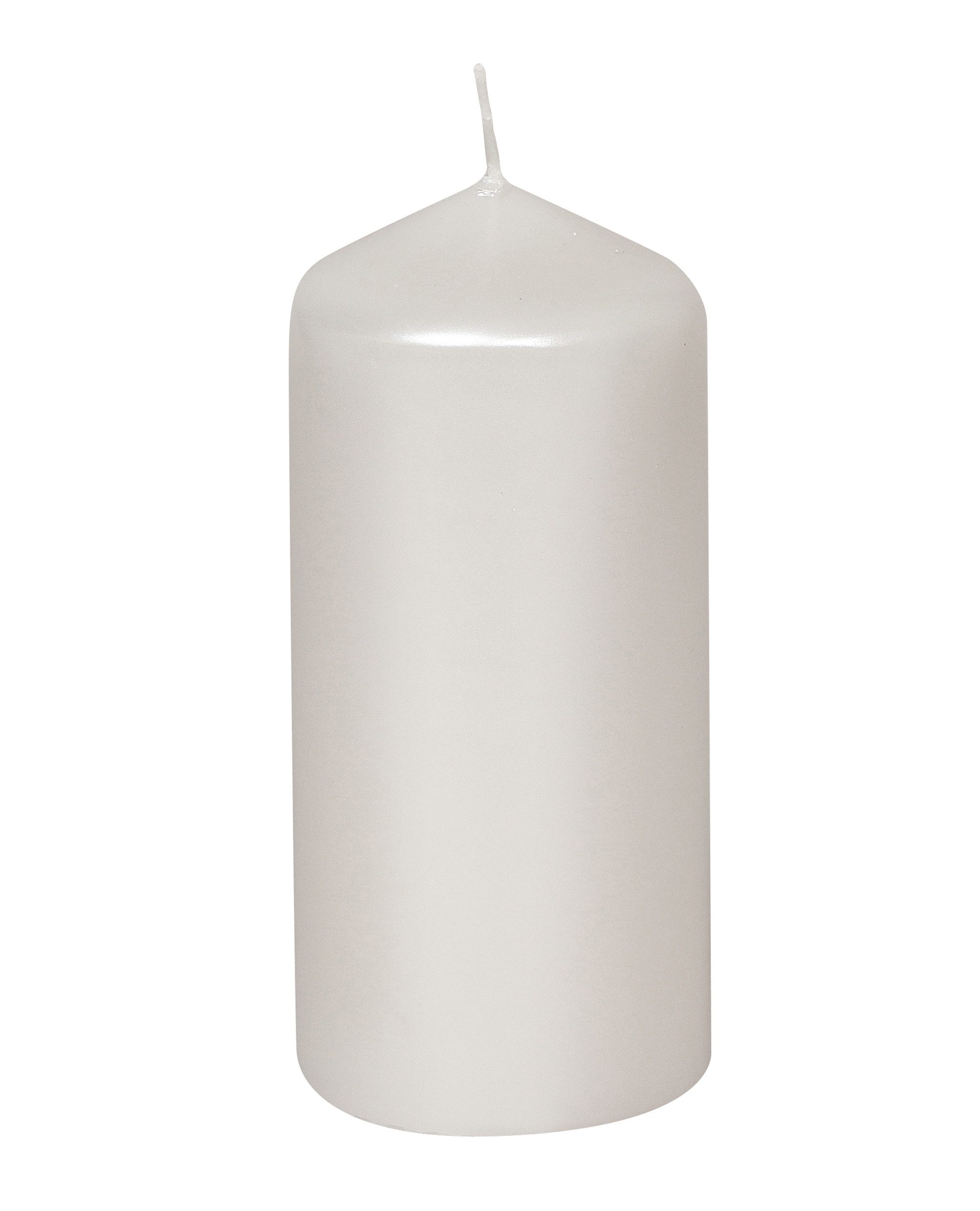 Steinhart Kerzen Stumpenkerze Stumpenkerzen "Edelglanz" Weiß 130/57 mm, 12 Stück