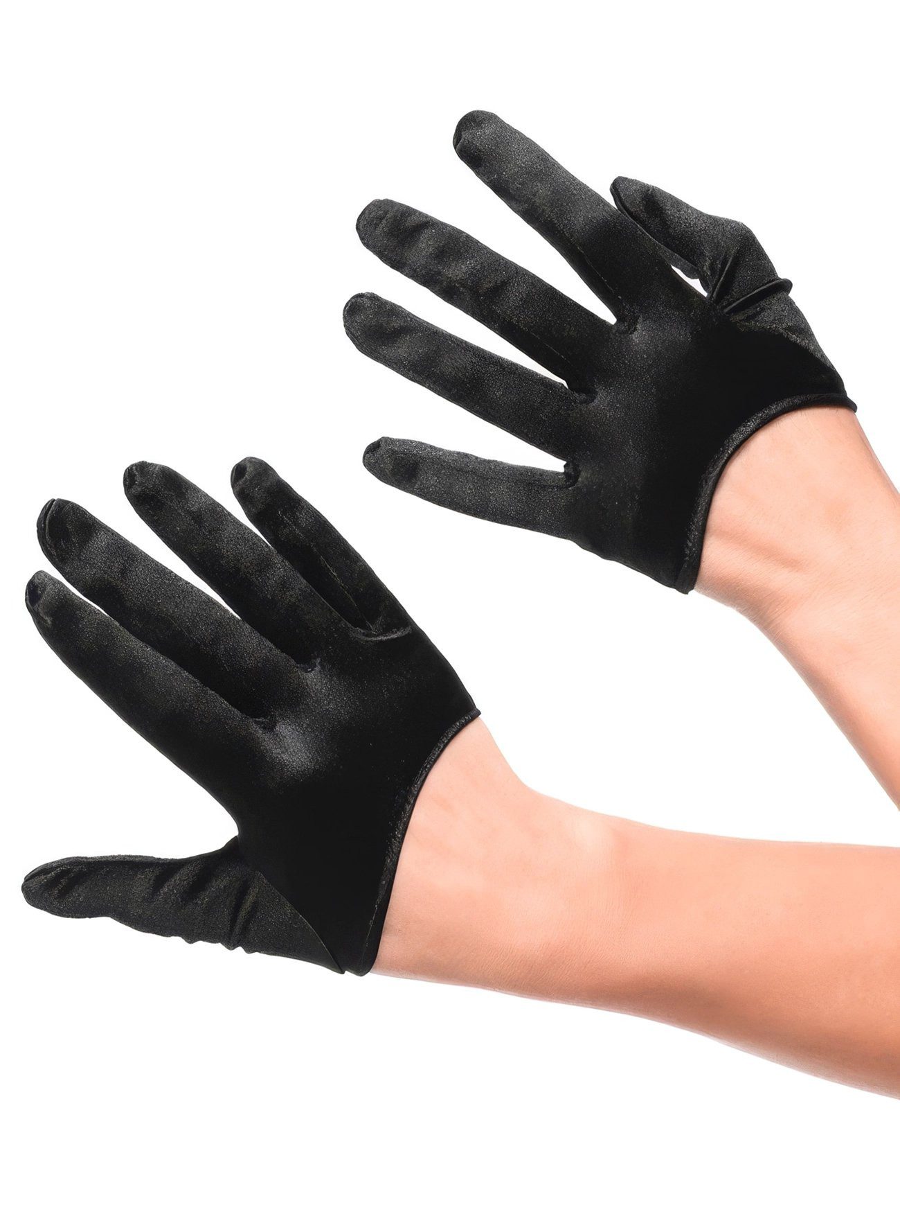 Leg Avenue Kostüm Kurze Satinhandschuhe in weiß, schwarz, rot, Attraktive Kostümergänzung, erhältlich in drei Farben