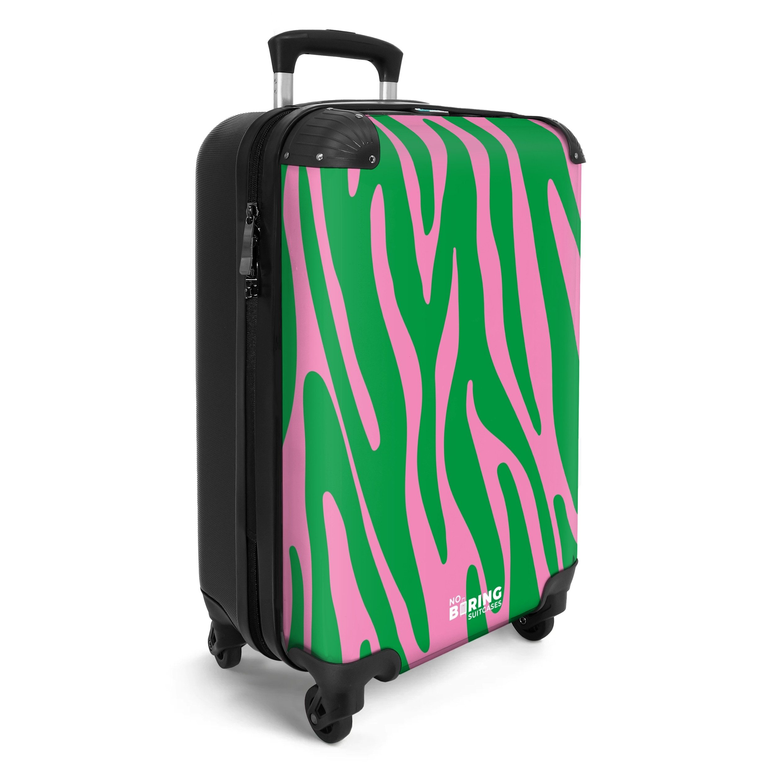 NoBoringSuitcases.com© Hartschalen-Trolley Grüner und rosa Zebramuster günstig online kaufen