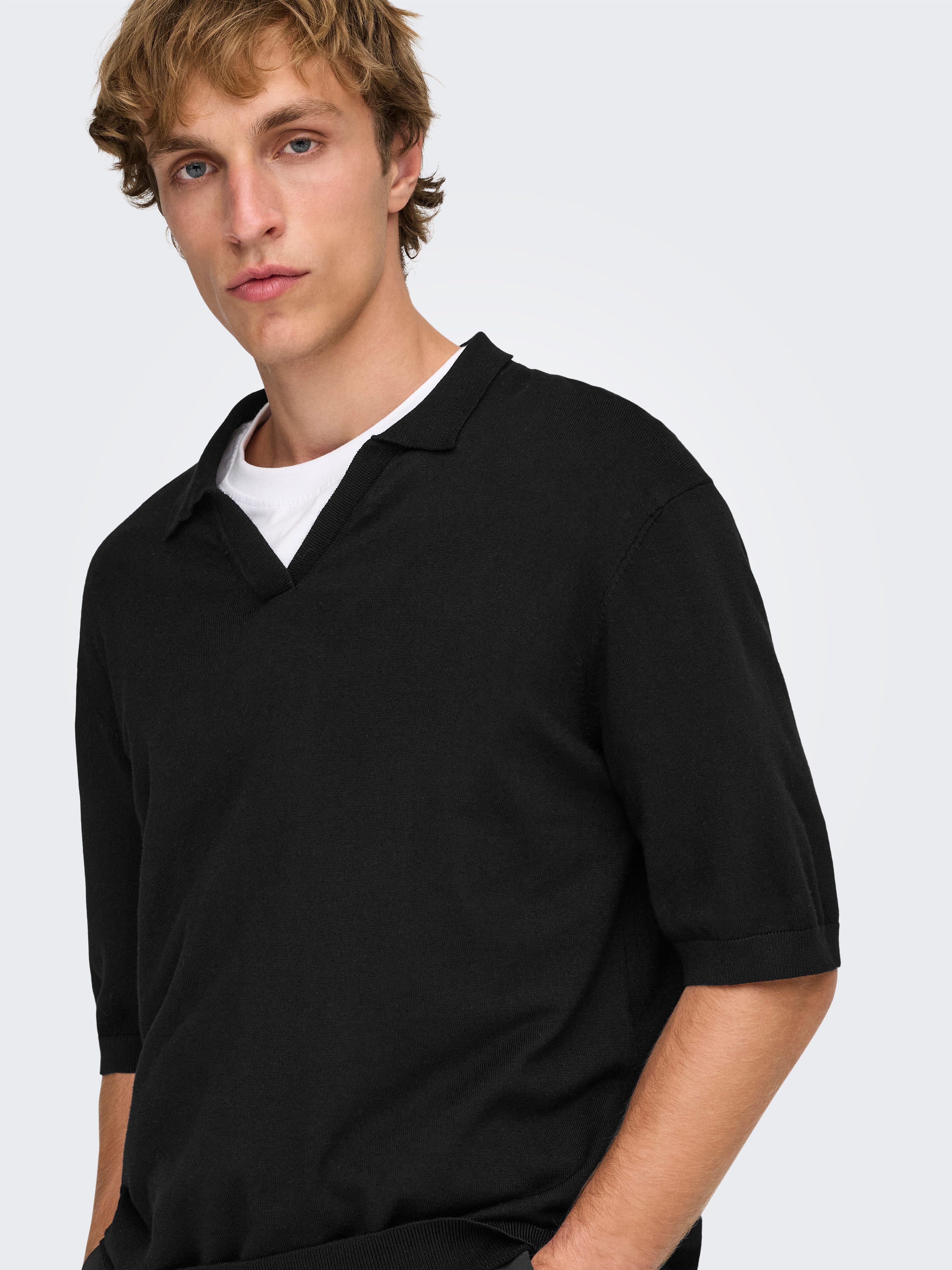 ONLY & SONS Polokragenpullover ONSWYLER LIFE RLX 12 SS SPLIT KNIT NOOS günstig online kaufen