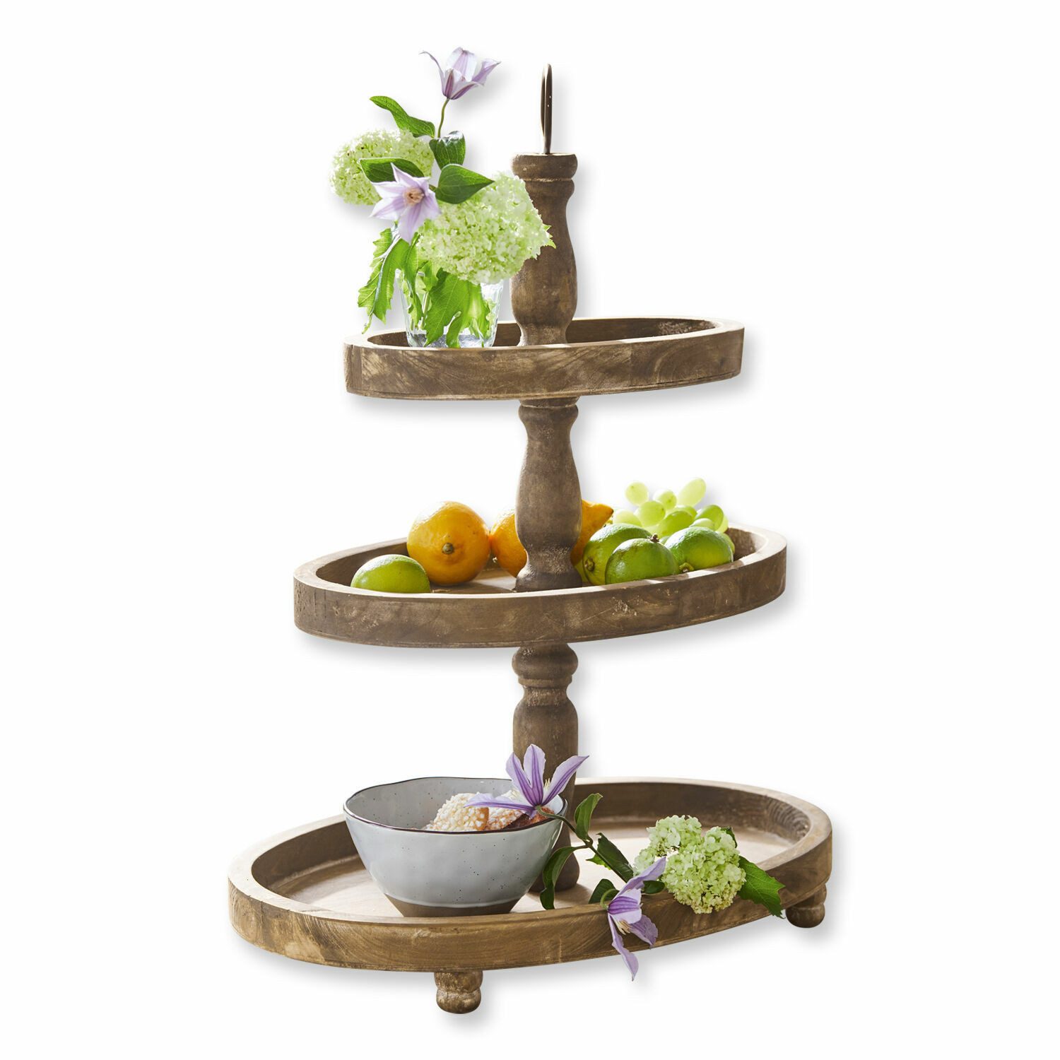 Mirabeau Etagere Etagere Olathe antikbraun, Tannenholz (cunninghamia lanceolata), Griffe: Eisen