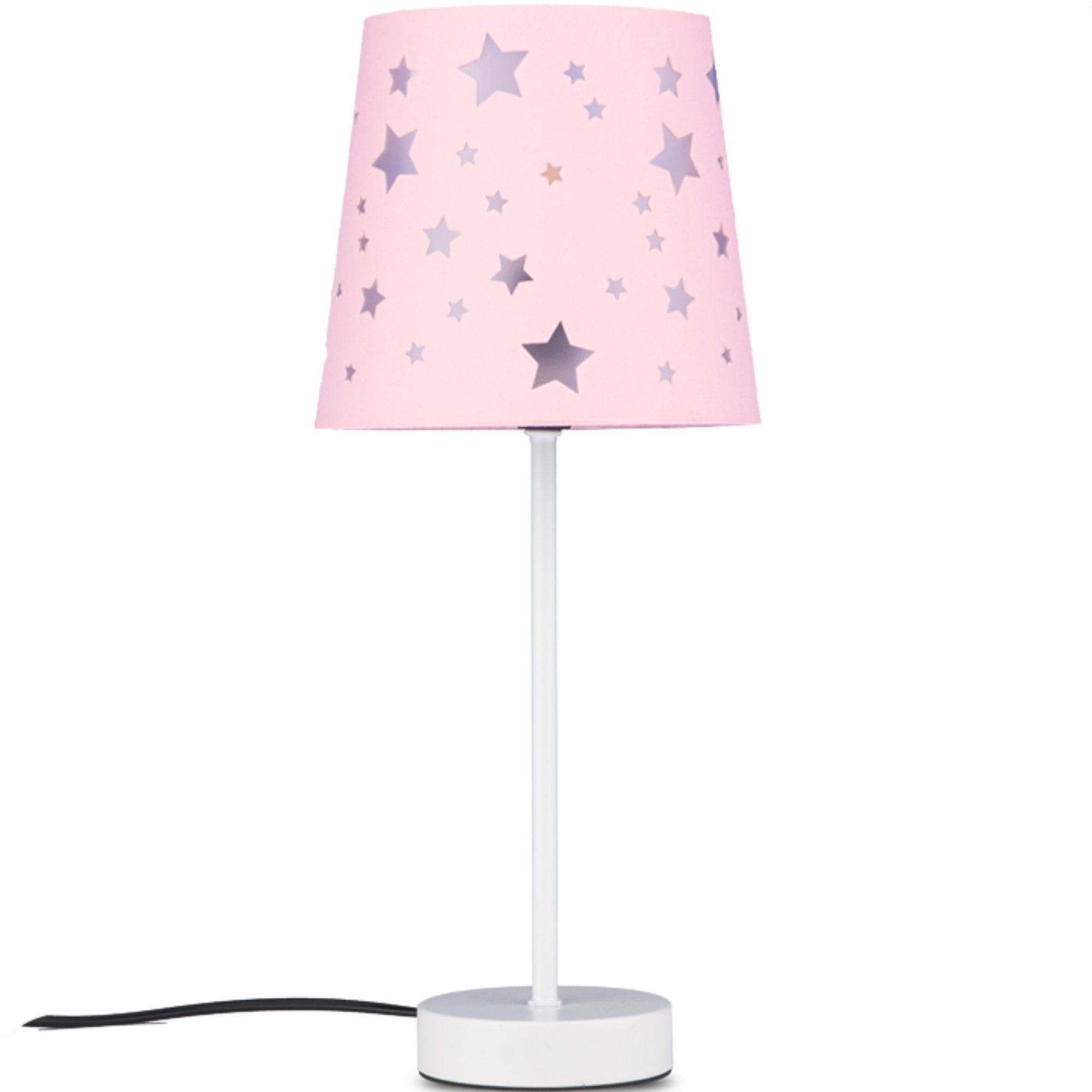 Konsimo Nachttischlampe TATI Kinderlampe Tischlampe Schreibtischlampe, ohne Leuchtmittel, E14 rosa