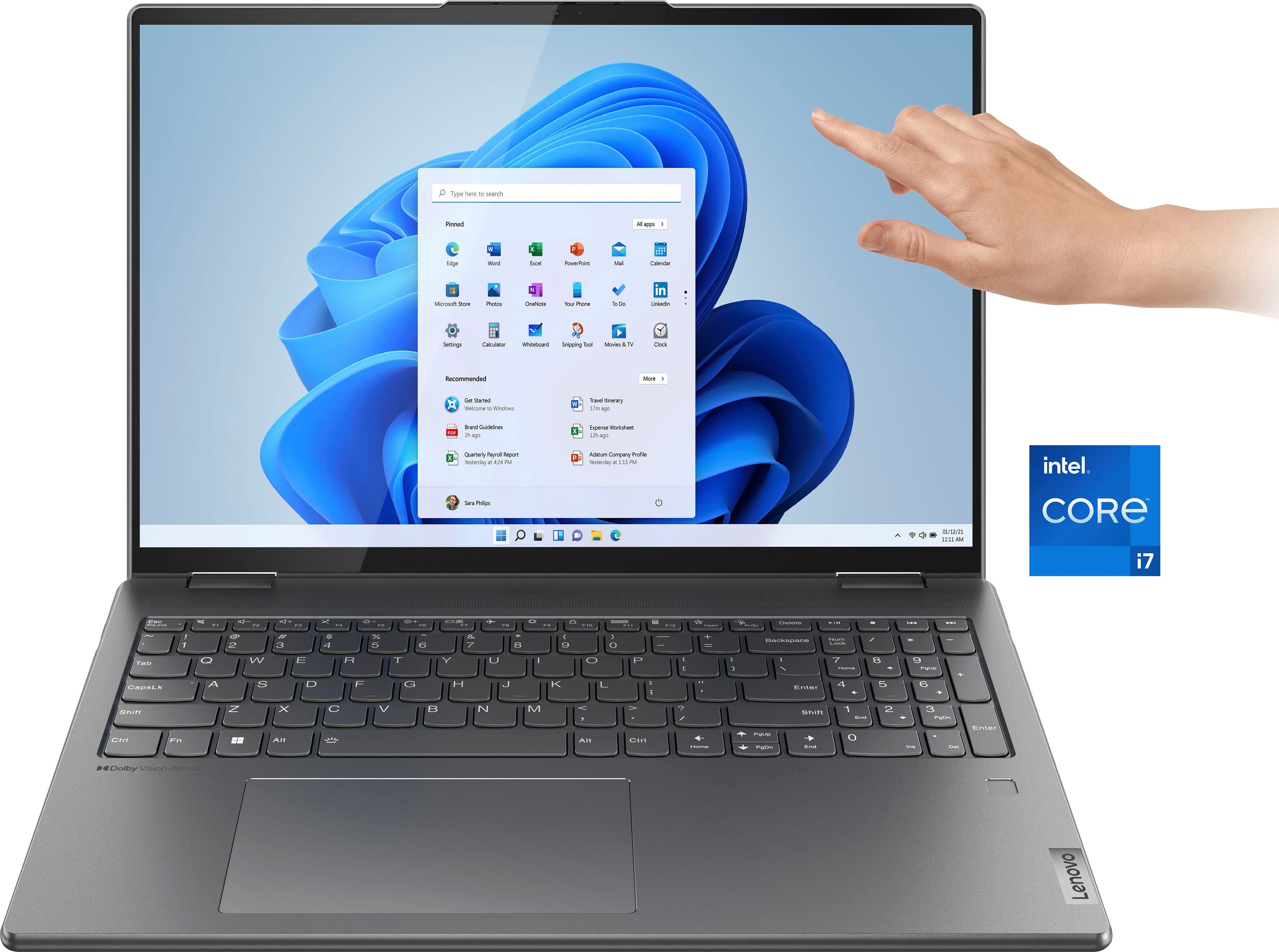Lenovo Yoga 7 16IAH7 Notebook (40,64 cm/16 Zoll, Intel Core i7 12700H, Arc  A370M, 1000 GB SSD)