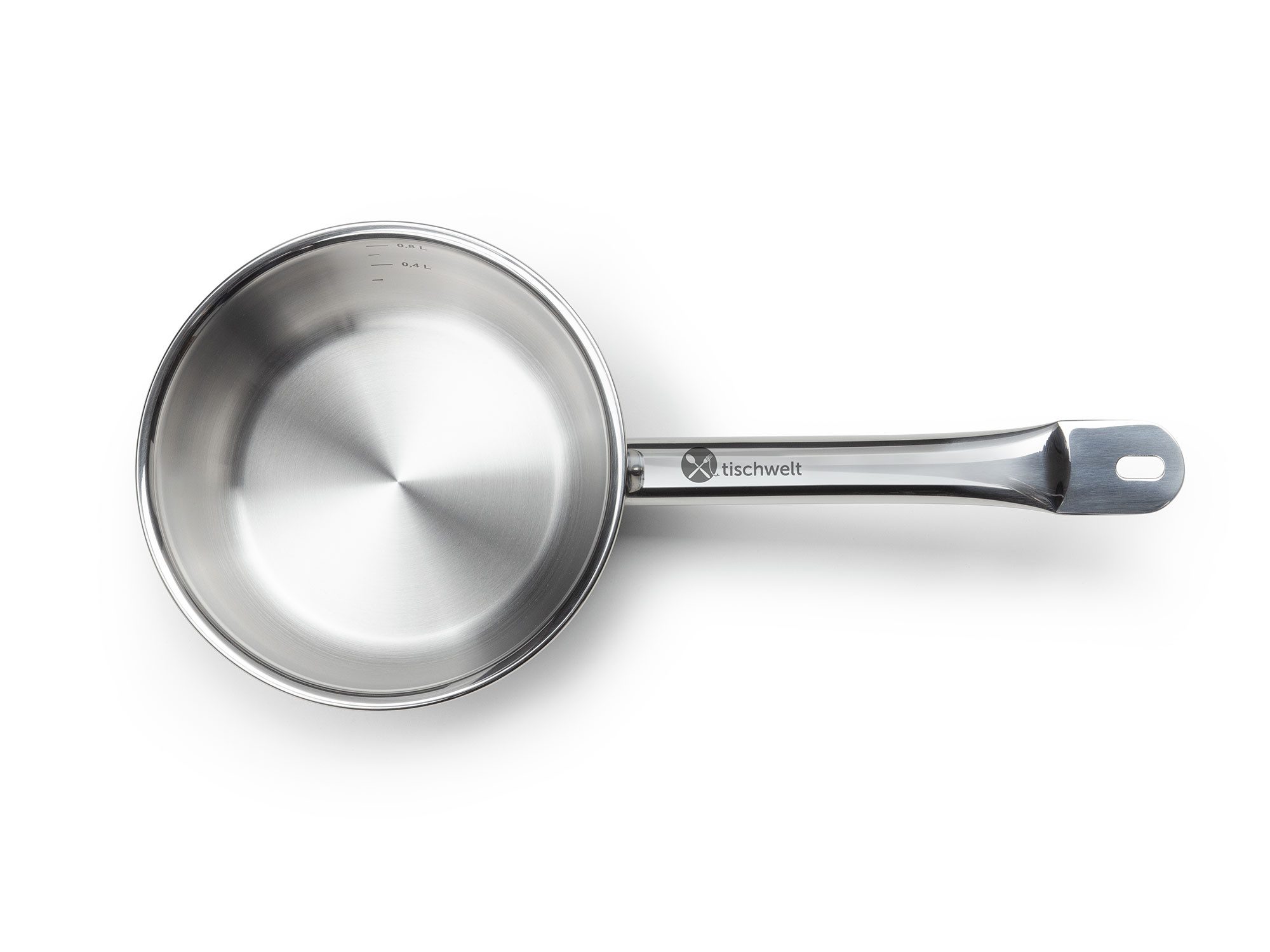 tischwelt Geschirr-Set Sauteuse 16 cm Cook Love, Aluminium, Edelstahl 18-10