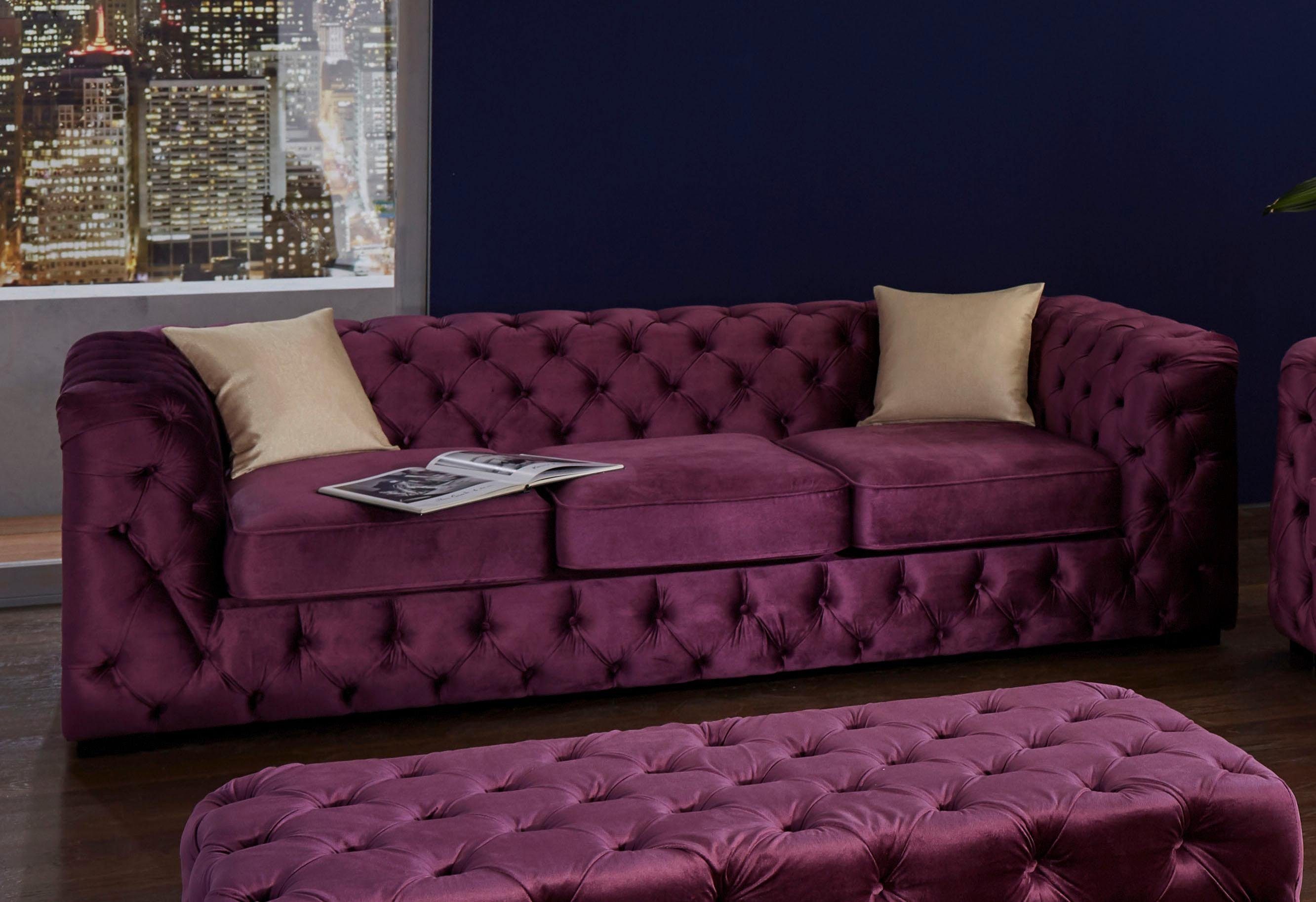 Home affaire Chesterfield-Sofa Kalina, klassische Chesterfield-Knopfheftung günstig online kaufen