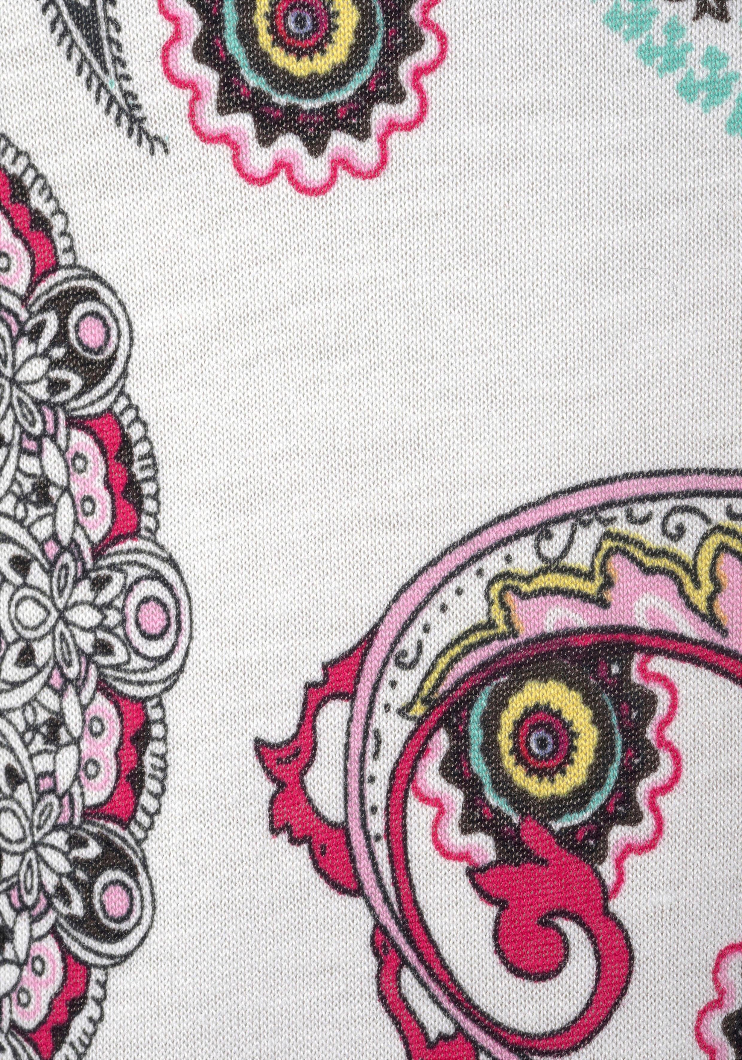 Beachtime by Lascana Strandkleid mit Paisleymuster in lockerer Passform, Jerseykleid aus Viskose Leichtes Minikleid, bedrucktes Sommerkleid, Spaghettikleid, Minikleid