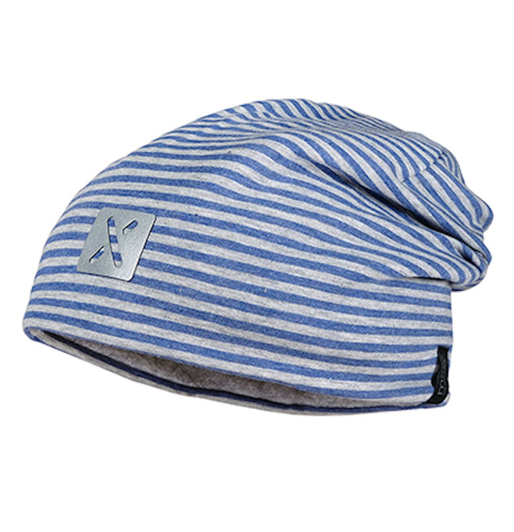 MAXIMO Beanie Maximo Jungen Beanie Mütze gefüttert Reflexmotiv GOTS blau grau (nein)