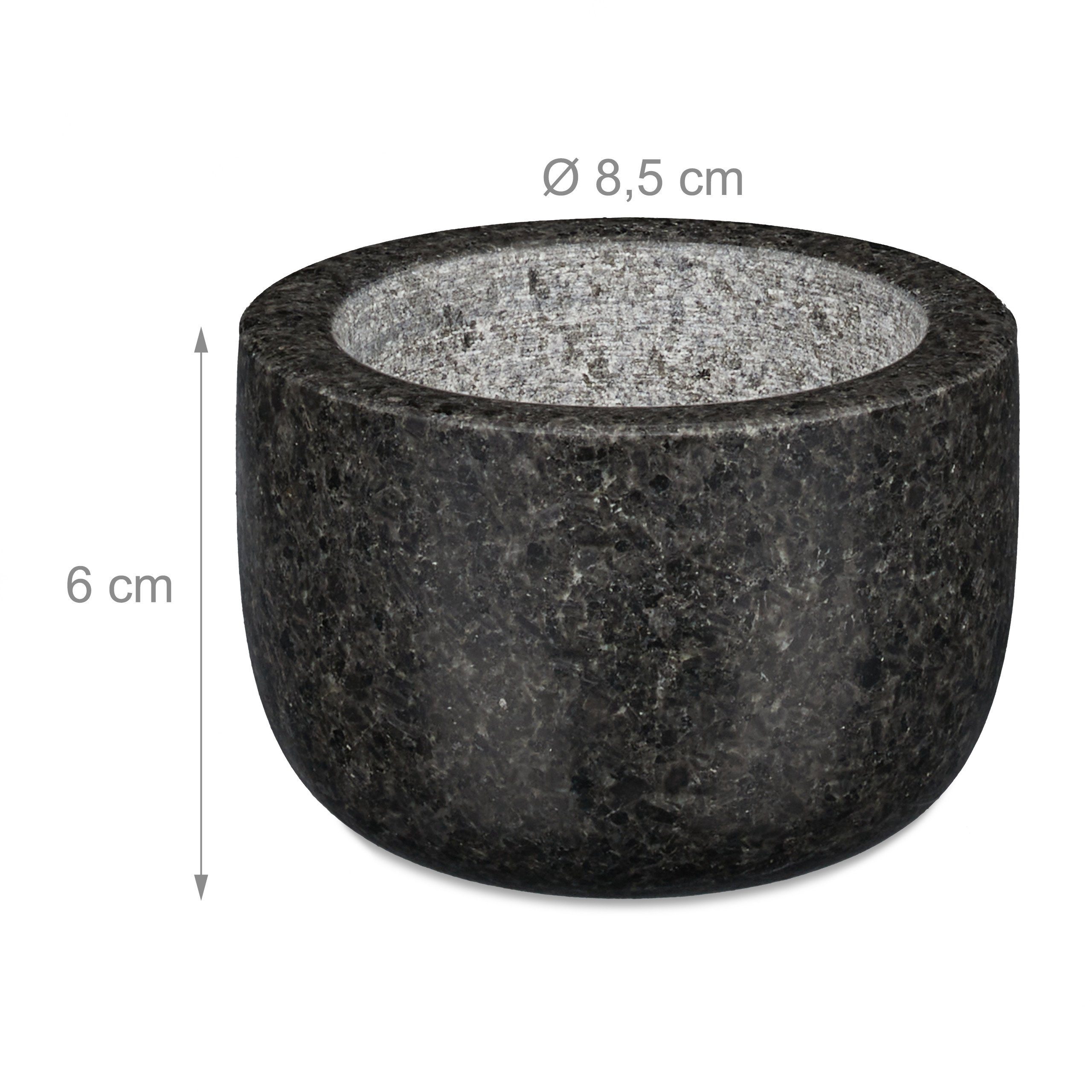 relaxdays Mörser Granit Mörser mit Stößel klein, (2-tlg) – Bild 4 von 5