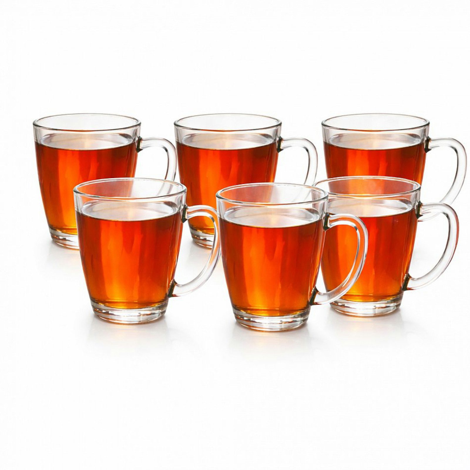 Koopman Tasse Teetasse Kaffeetasse Becher 400ml Transparent 6er Set, 6-tlg., Glas, Glas, 11,5x8cm, mit Henkel, Heißgetränke, Spülmaschinengeeugnet