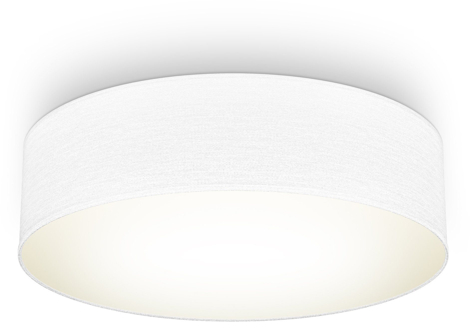 B.K.Licht LED Deckenleuchte, Lampenschirm, Wohnzimmerlampe, Textil E27 Schlafzimmer, Leuchtmittel, ohne Warmweiß, Deckenlampe