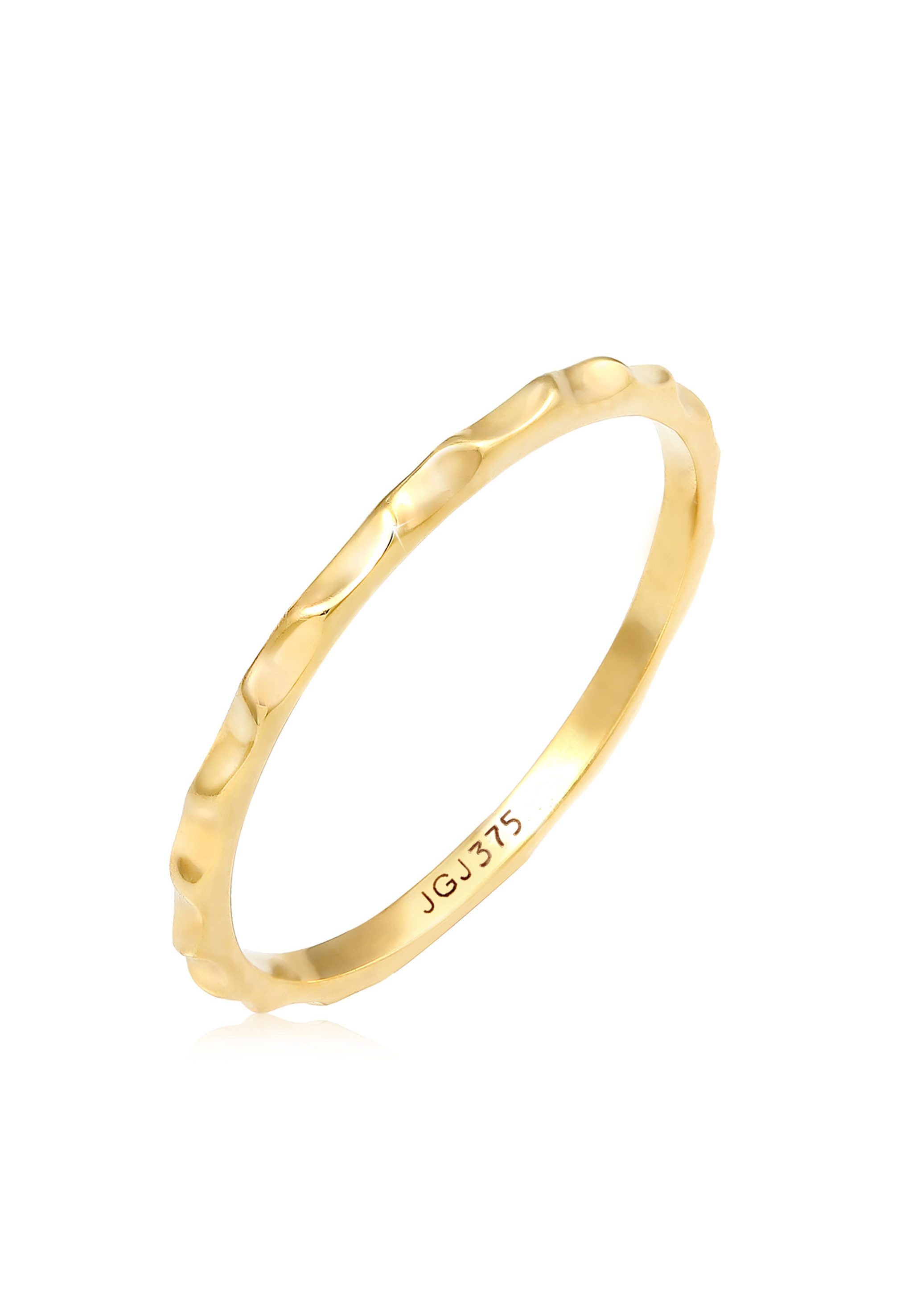Elli Premium Fingerring Stacking Facetten Basic 375 Gelbgold