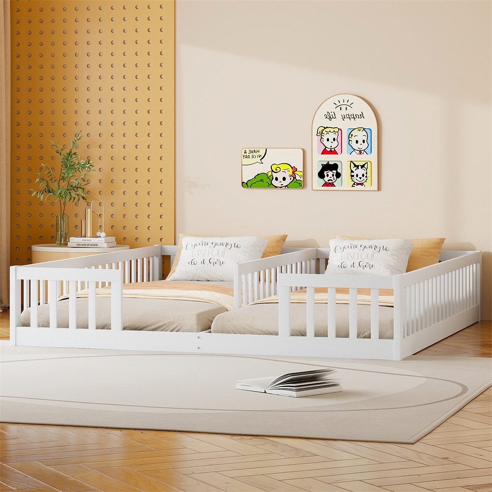 Sweiko Polsterbett Doppelbett Kinderbett mit Sicherheitsgitter günstig online kaufen