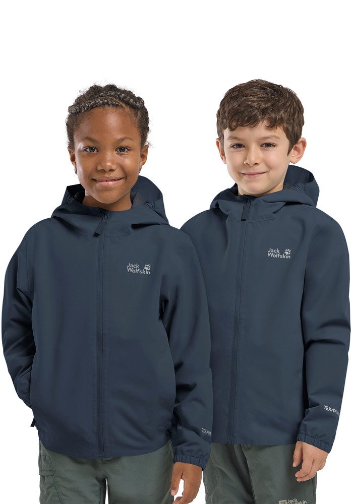 Jack Wolfskin Outdoorjacke FLAZE JACKET K leichte Allwetterjacke für Kinder, wasser- und winddicht