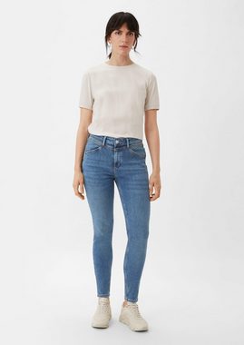 comma casual identity 5-Pocket-Jeans Superskinny-Jeans mit verkürztem Bein Garment Dye